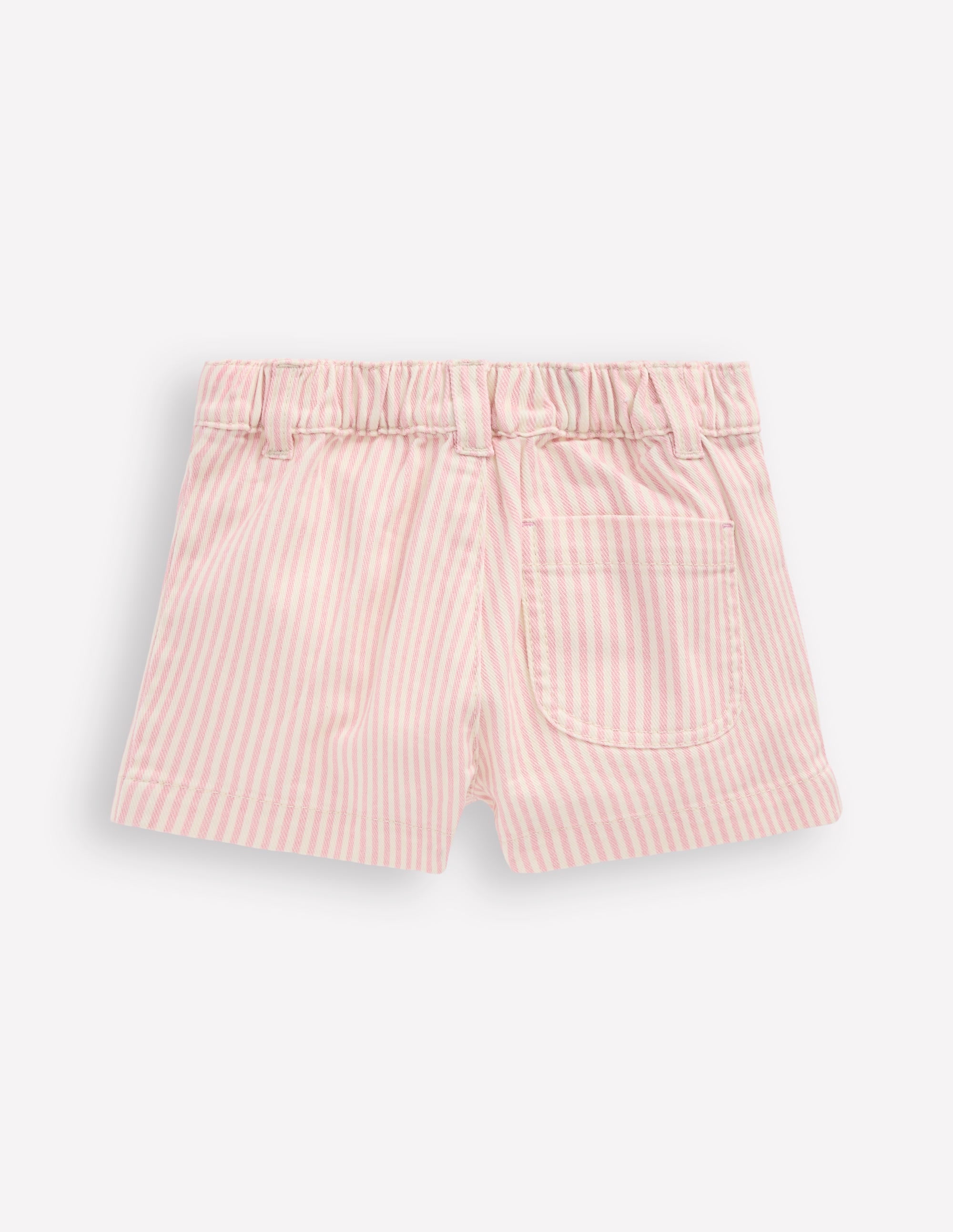 Shorts mit aufgesetzten Taschen-Rosa Drillich Streifen - Image 2