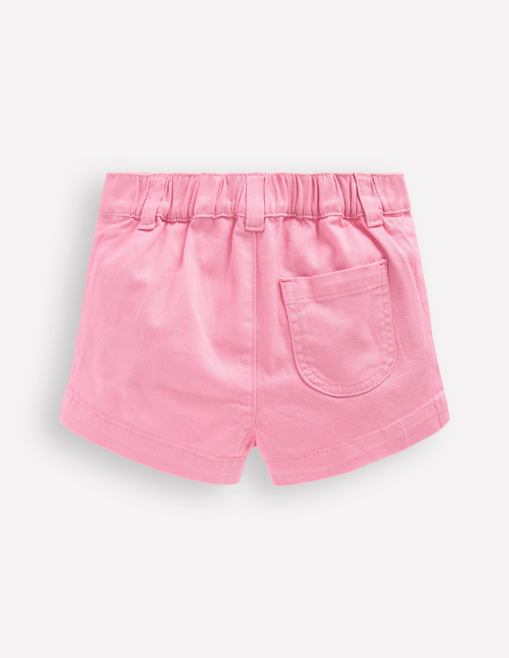 Patch Pocket Shorts-Pink Embroidered Denim-2