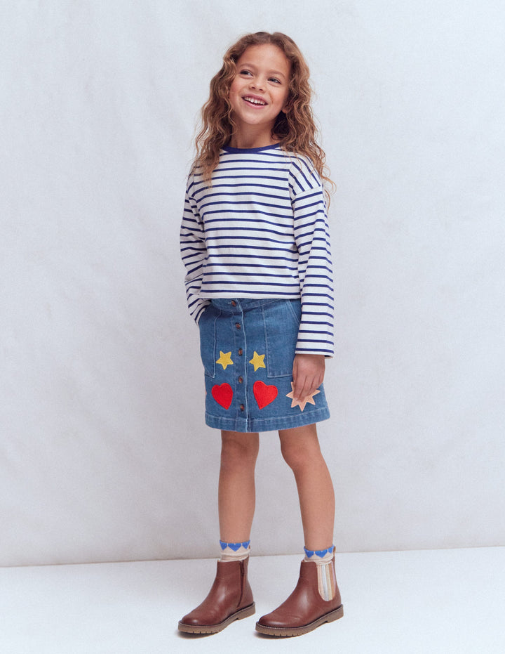 A Line Button Through Skirt-Mid Vintage Shapes