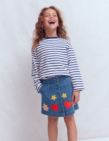 Jupe trapèze boutonnée-Formes vintage moyen-3