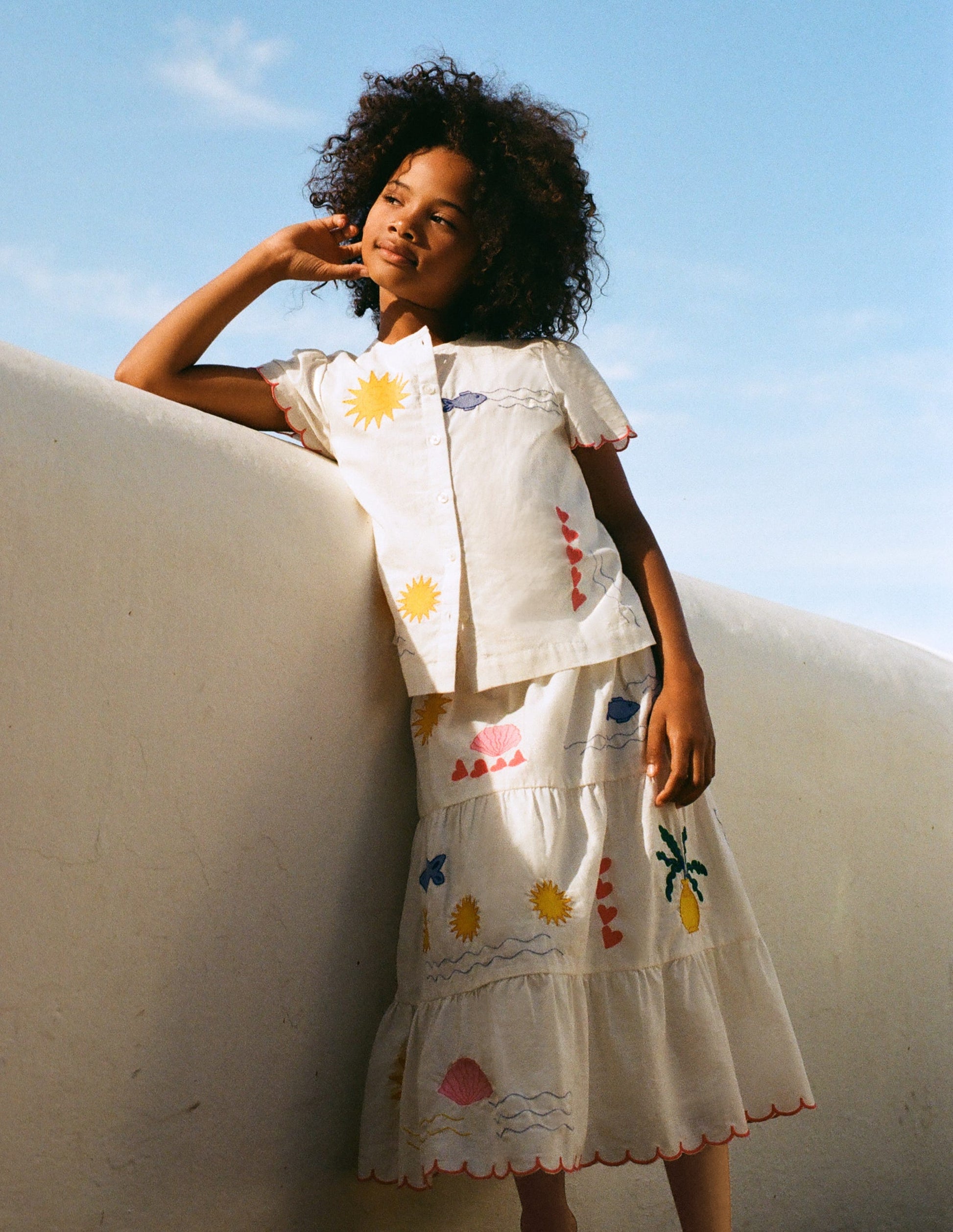 Midirock-Naturweiß, Stickerei-1