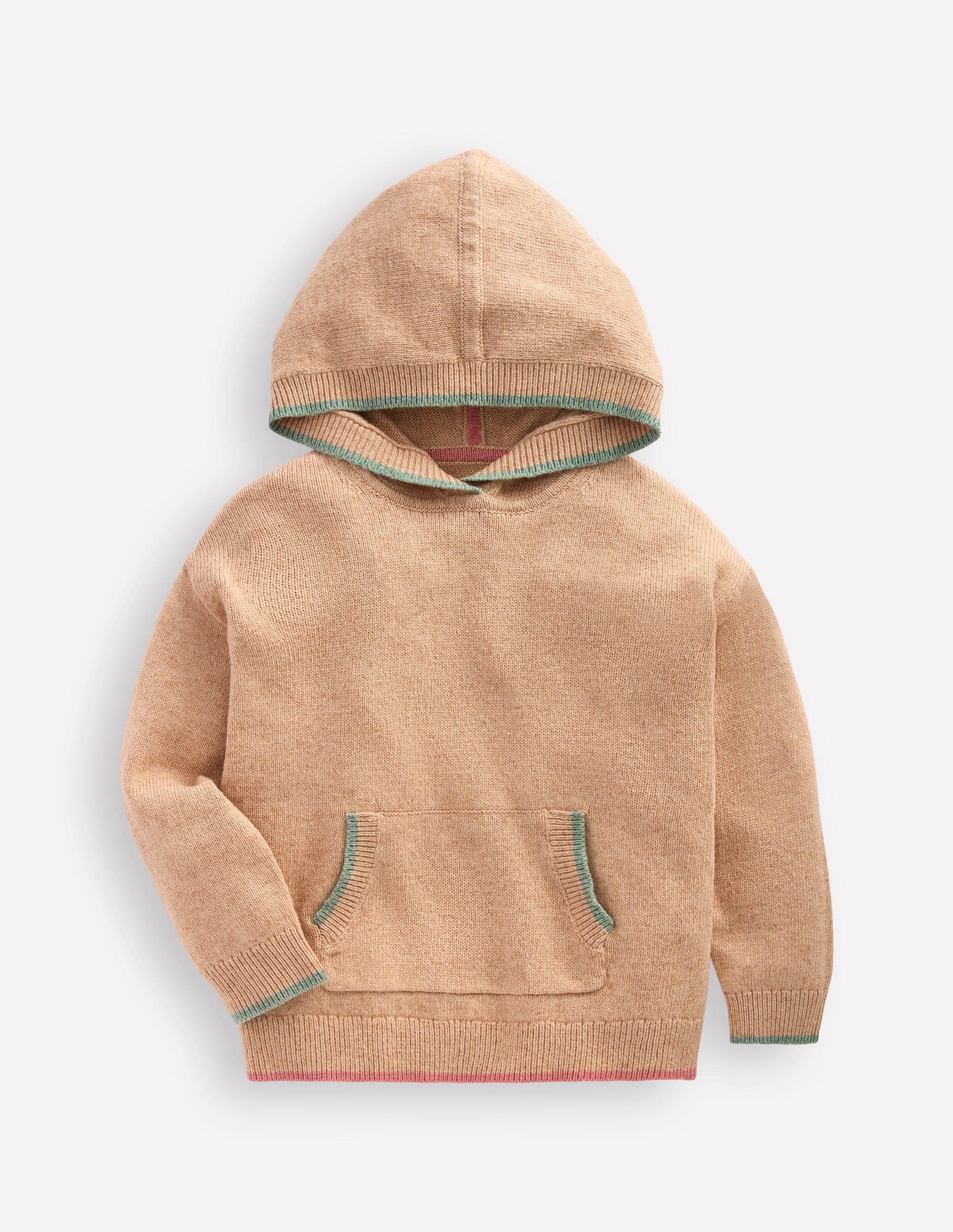 Gestrickter Kapuzenpullover-Beige Meliert - Image 1