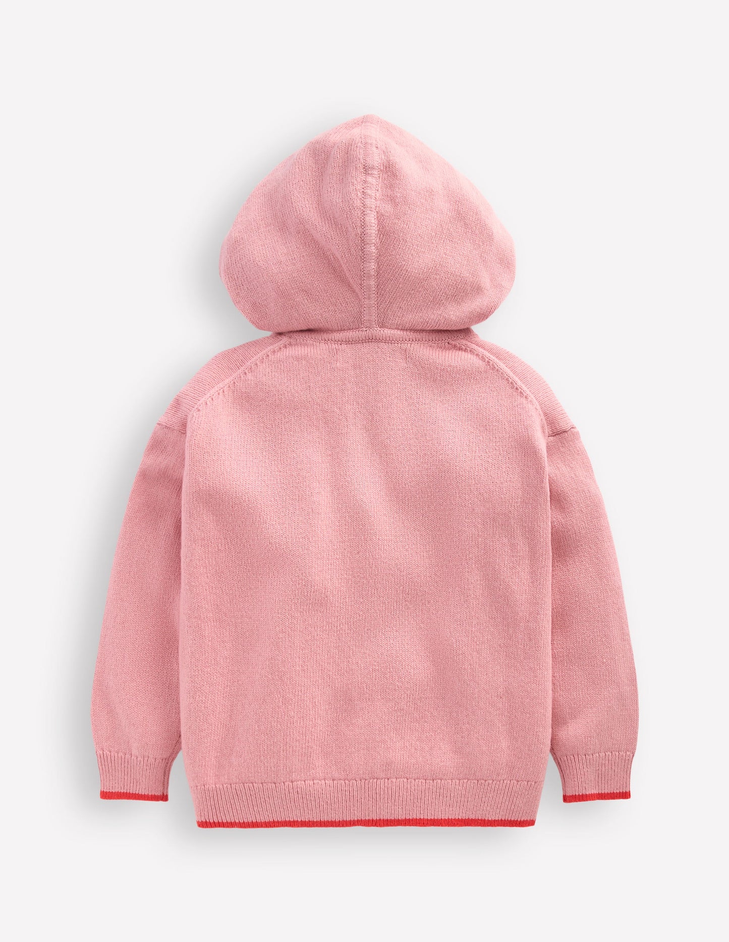 Sweat à capuche en maille-Rose vintage chiné