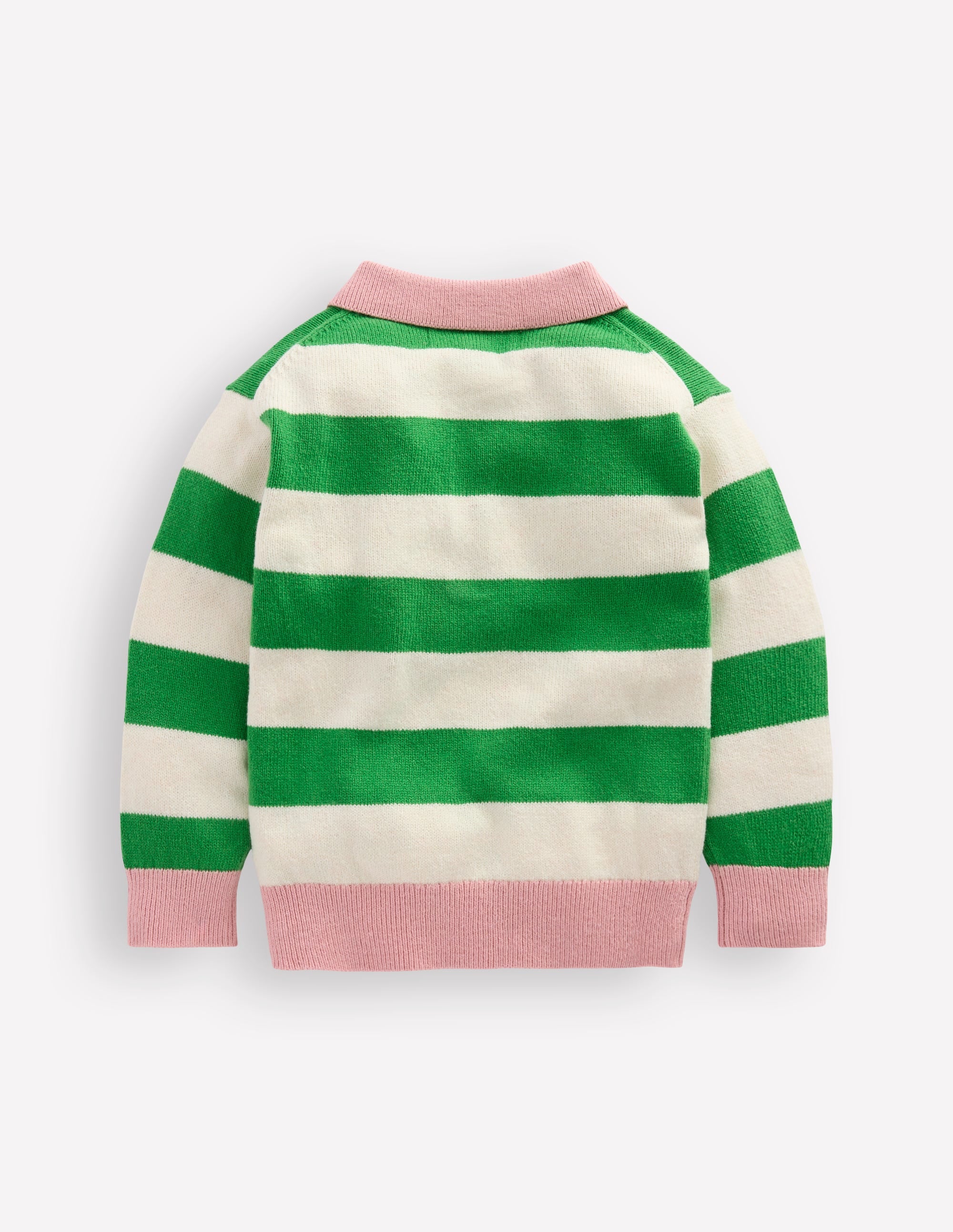 Pull de rugby en maille-Vert petit pois/écru chiné - Image 5