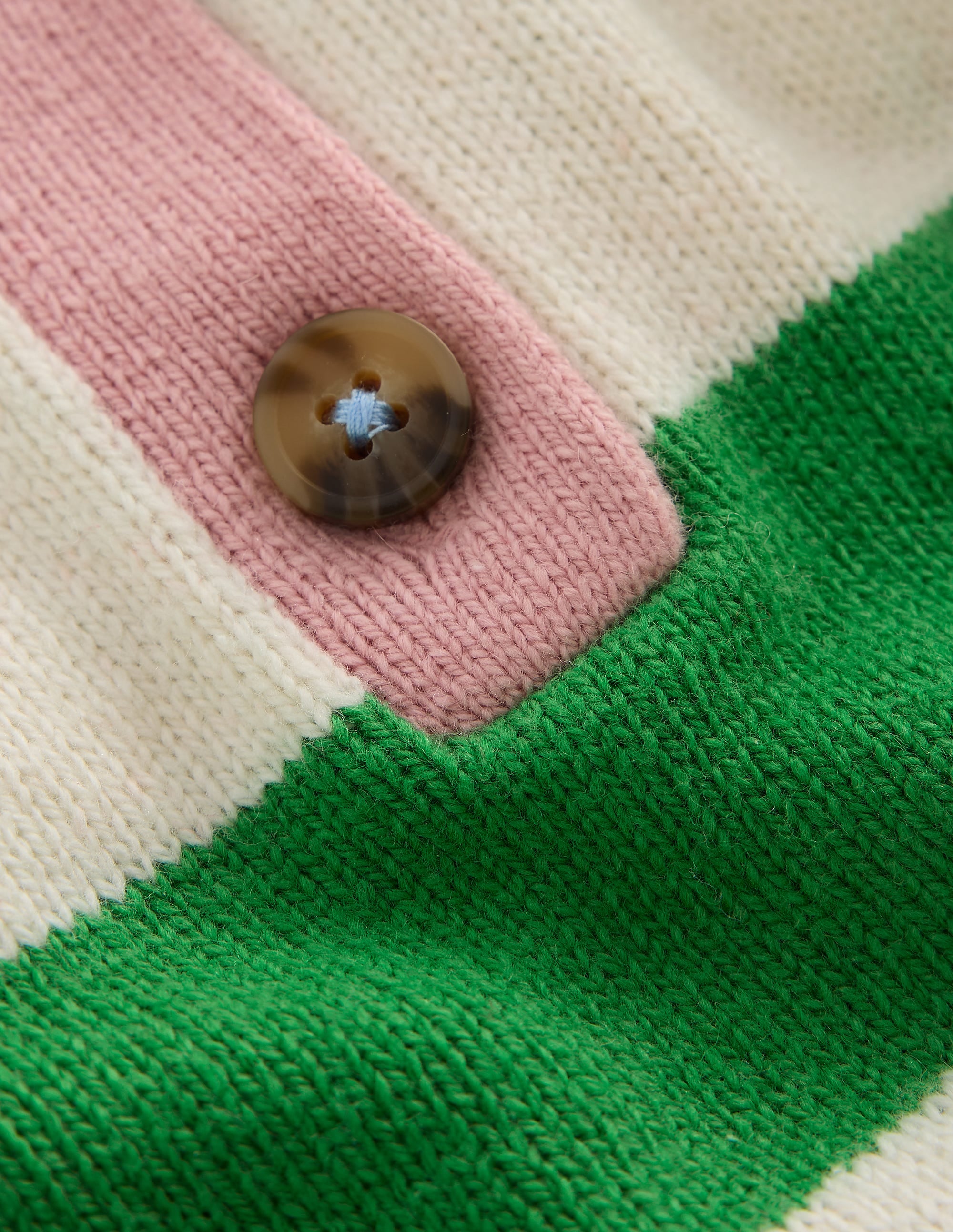 Pull de rugby en maille-Vert petit pois/écru chiné - Image 6