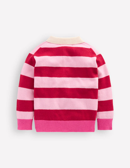 Rugby-Strickpullover-Portwein/Rosa Streifen-6
