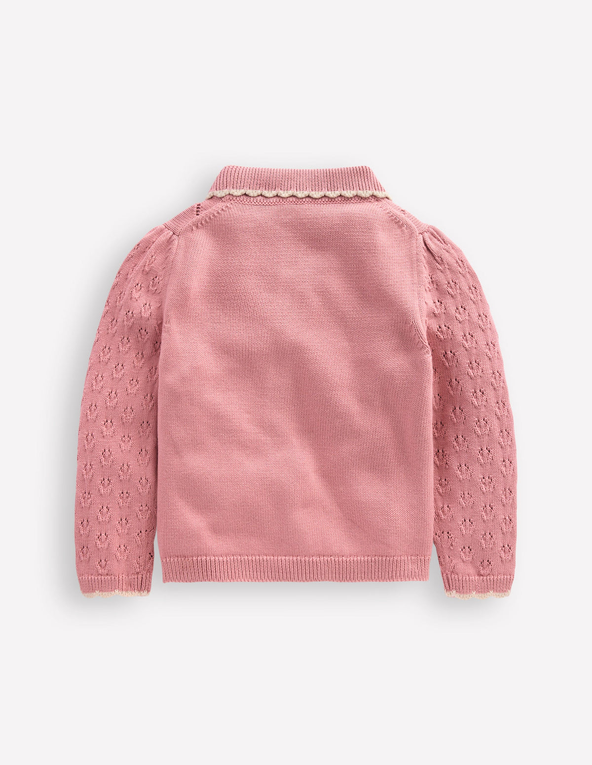 Pointelle-Strickjacke mit Kragen-Vintage-Rosa - Image 2