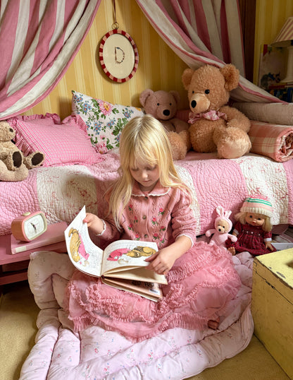 Pointelle-Strickjacke mit Kragen-Vintage-Rosa-1