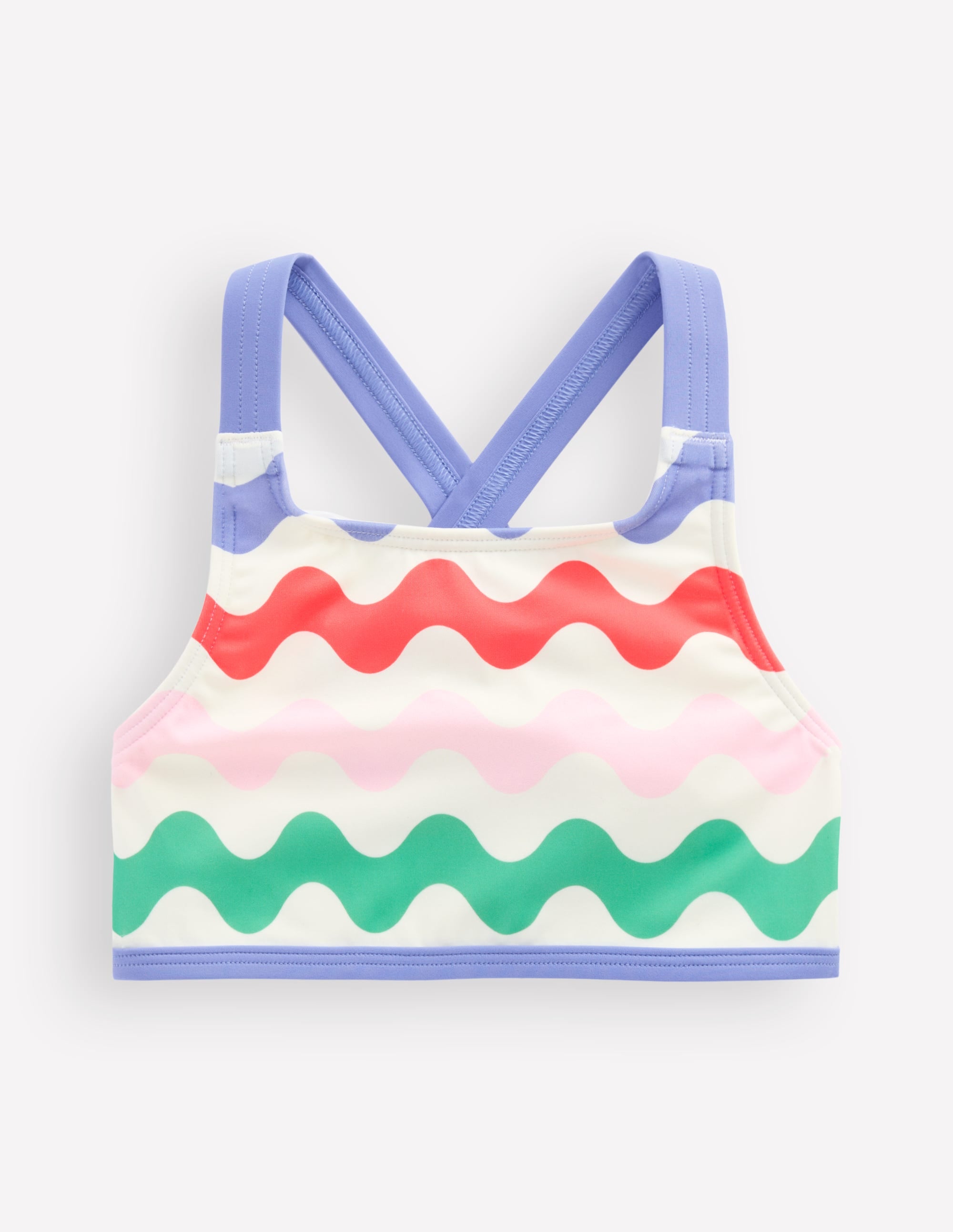 Haut de bikini croisé dans le dos-Vague multi - Image 1