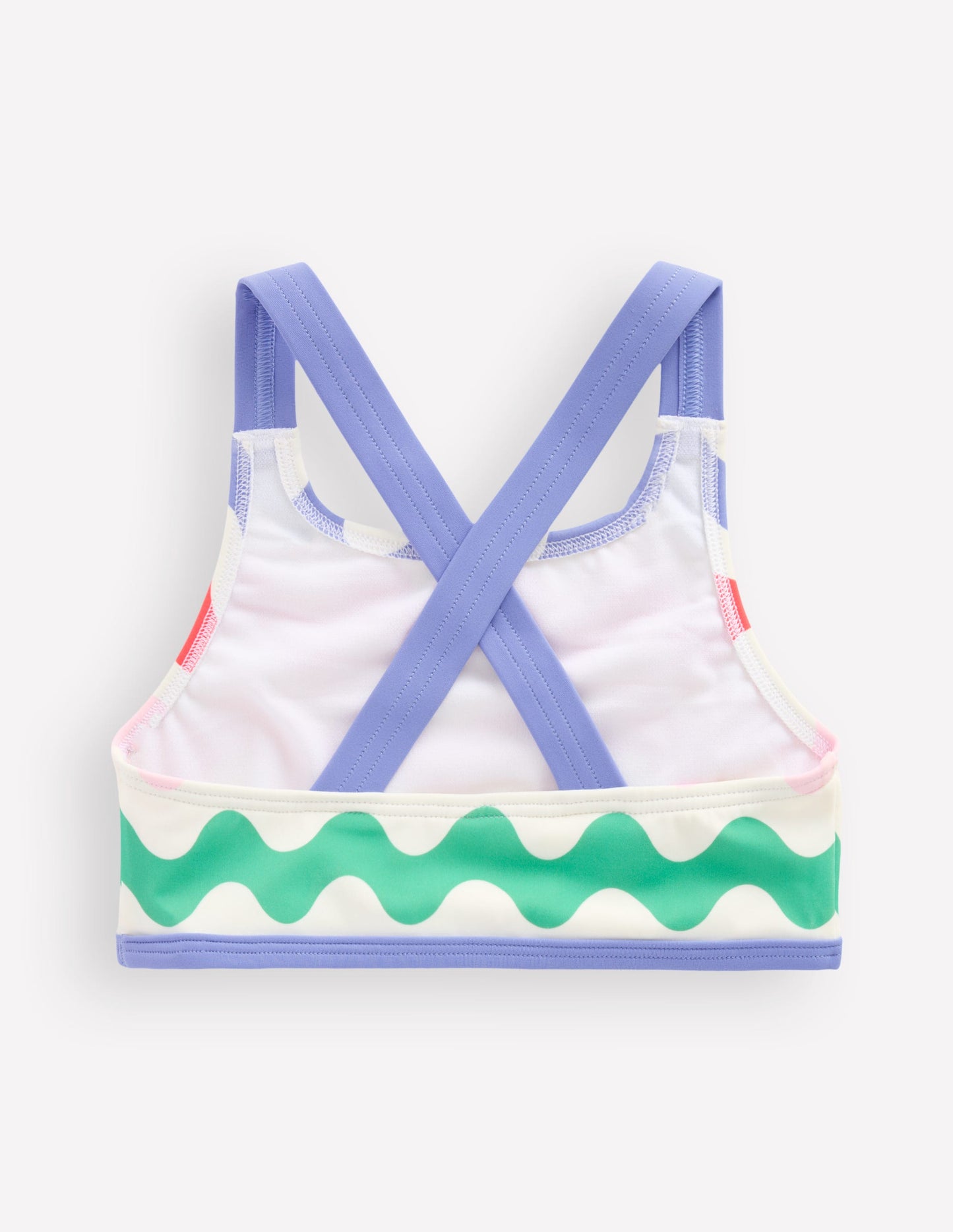 Bikinioberteil mit überkreuzter Rückseite-Bunt Welle