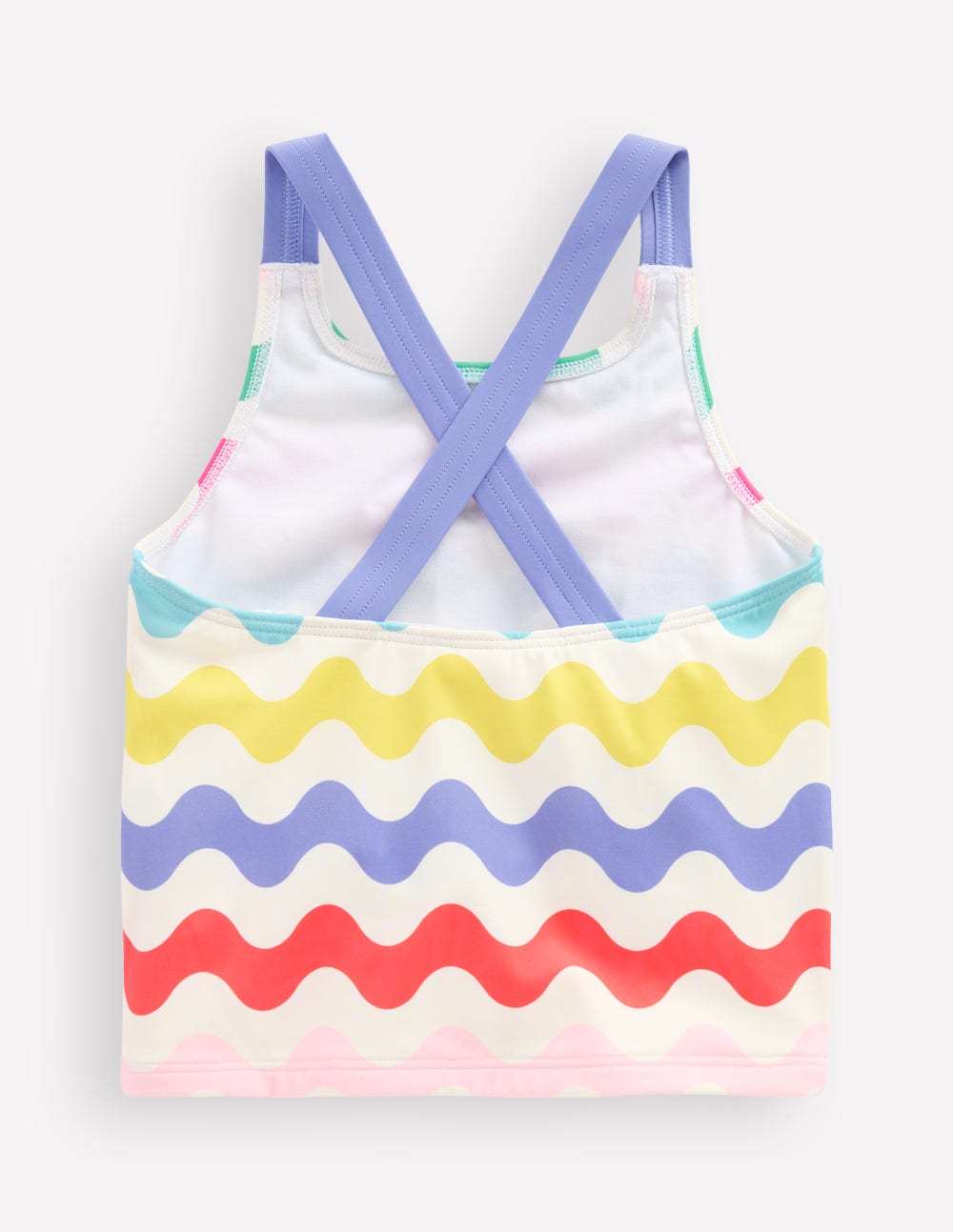 Top de tankini croisé dans le dos-Vague multi