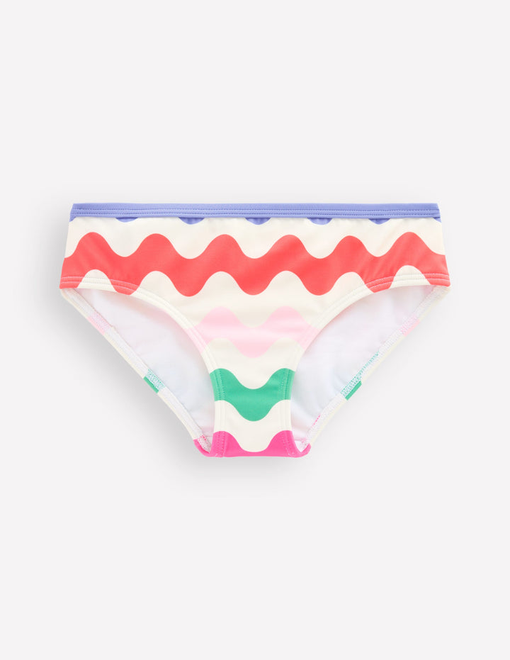 Gemusterte Bikinihose-Bunt Welle