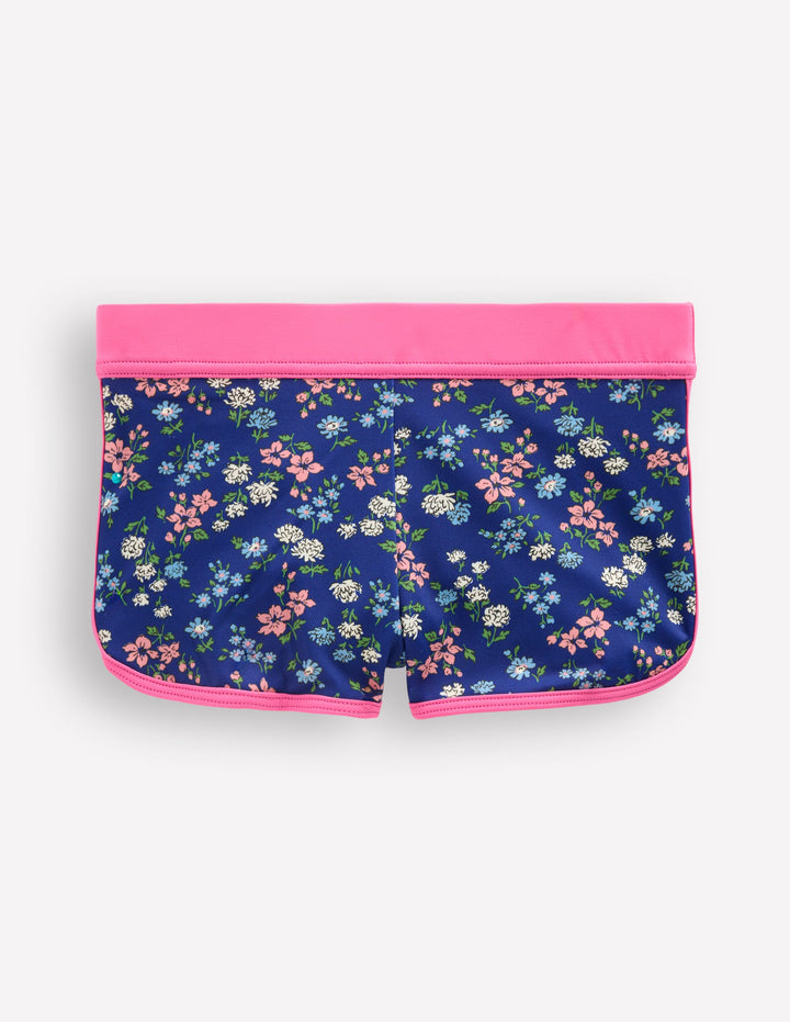 Short de bain à motif-Motif Meadow Floral bleu saphir