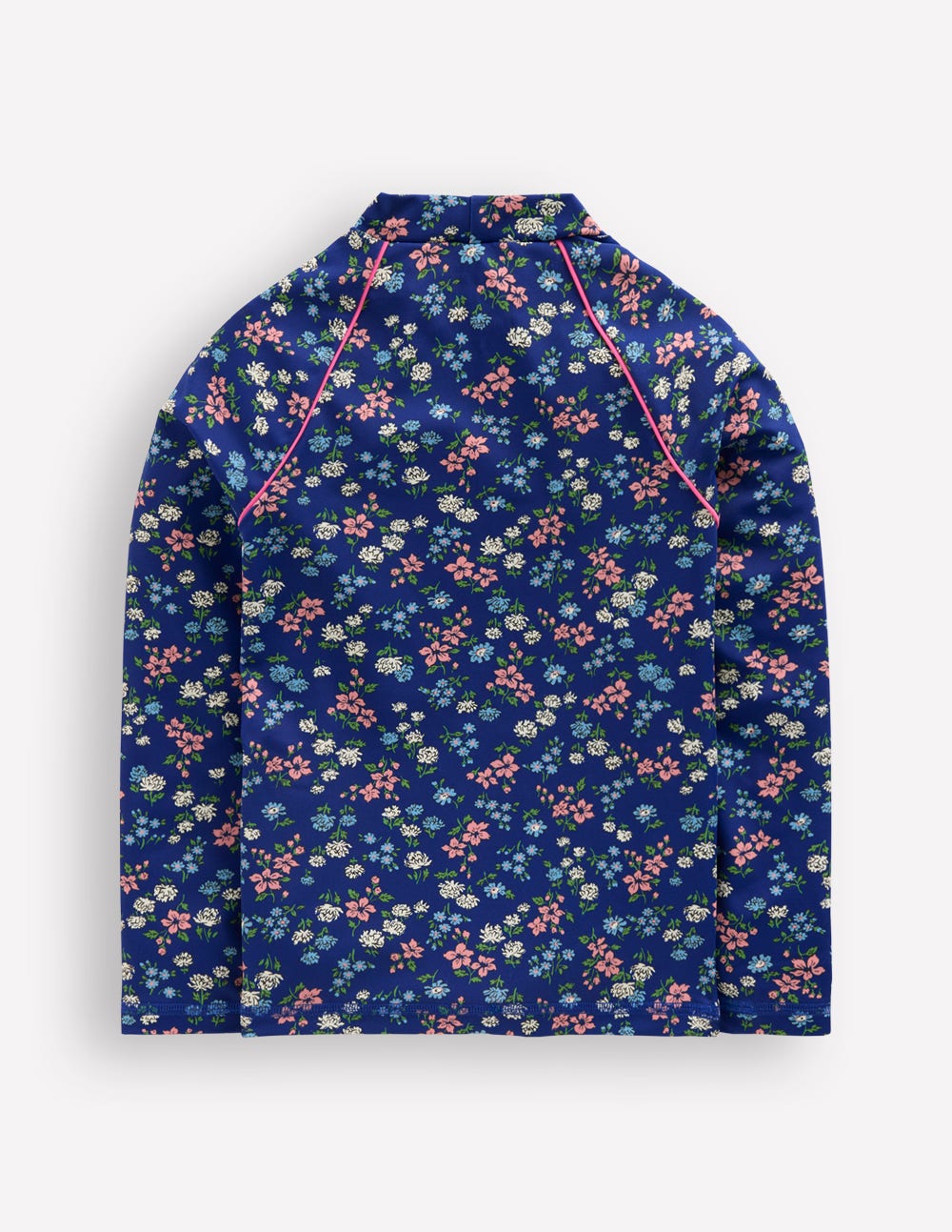 Gemustertes Badeshirt mit Sonnenschutz-Saphirblau Wiese Blumenmuster-2