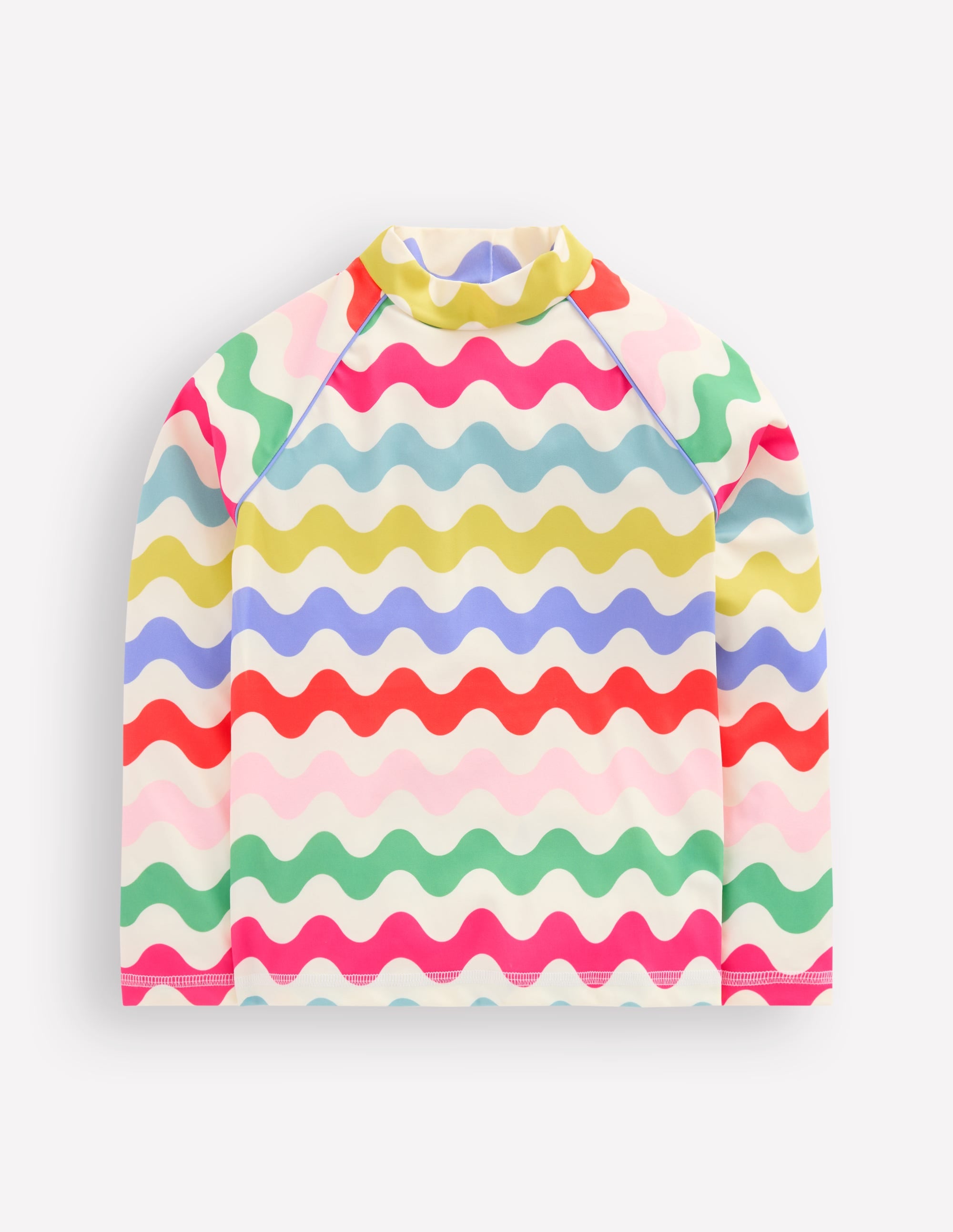 Gemustertes Badeshirt mit Sonnenschutz-Bunt Welle - Image 1