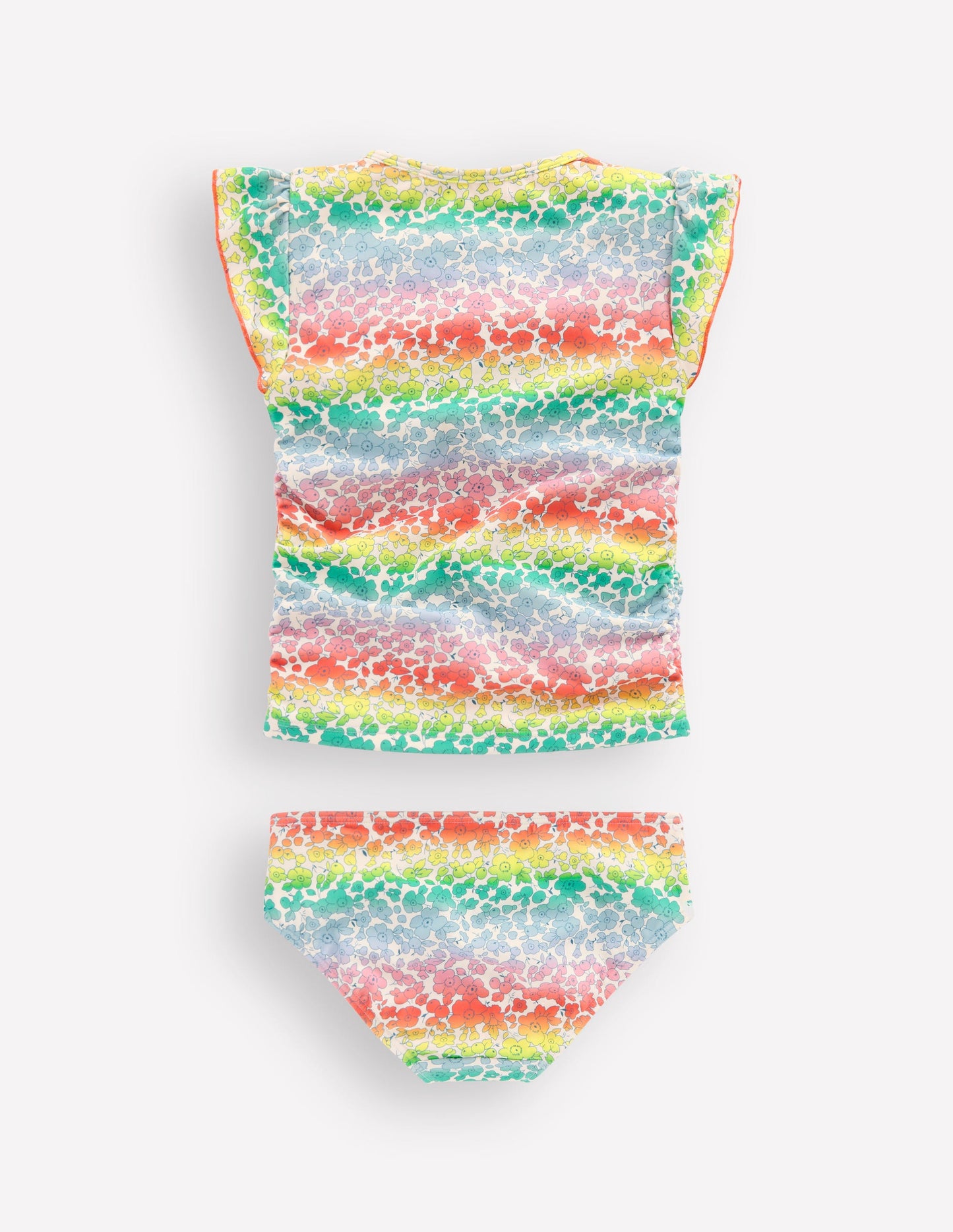 Gerafftes Tankini-Set-Regenbogen-Ombré Blumenbeet
