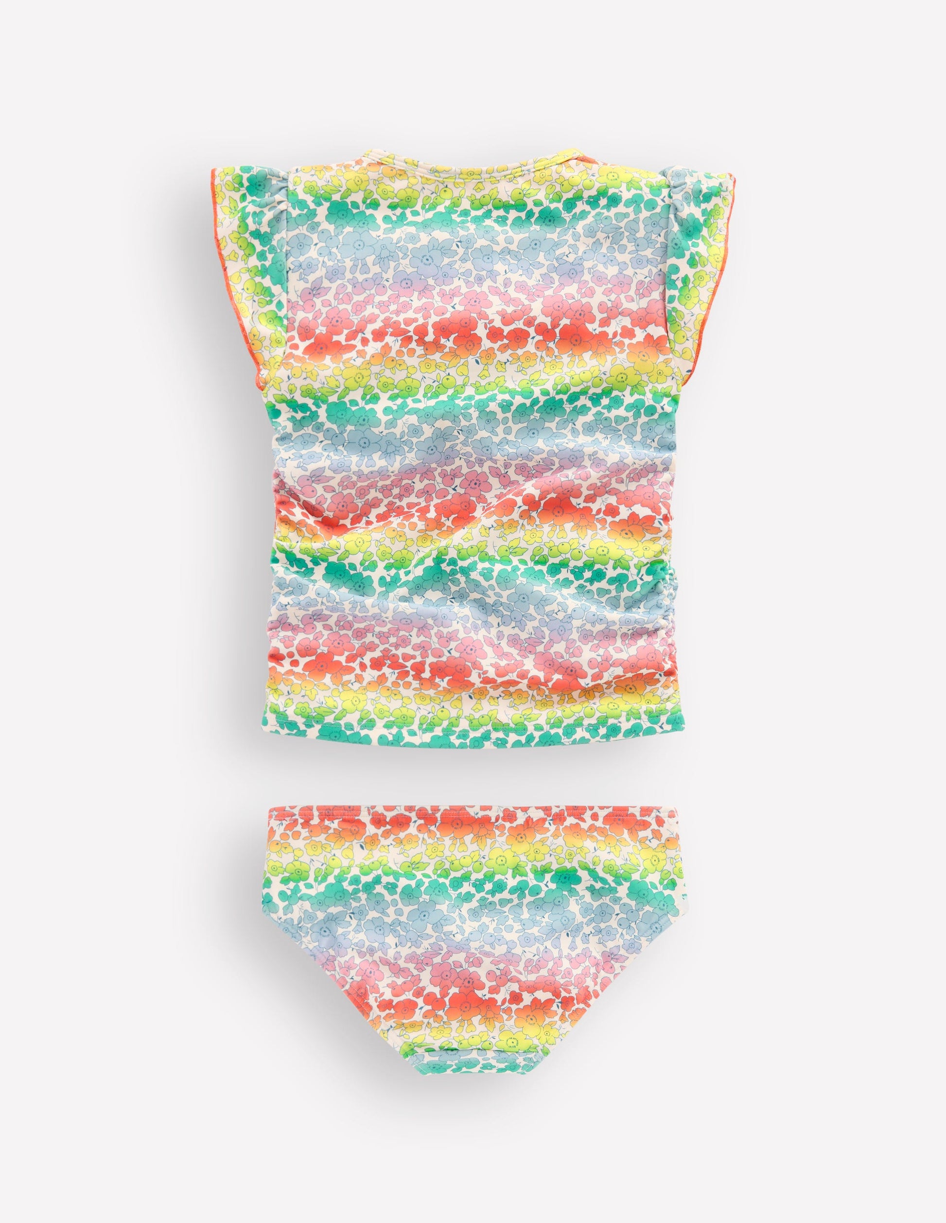 Gerafftes Tankini-Set-Regenbogen-Ombré Blumenbeet-2