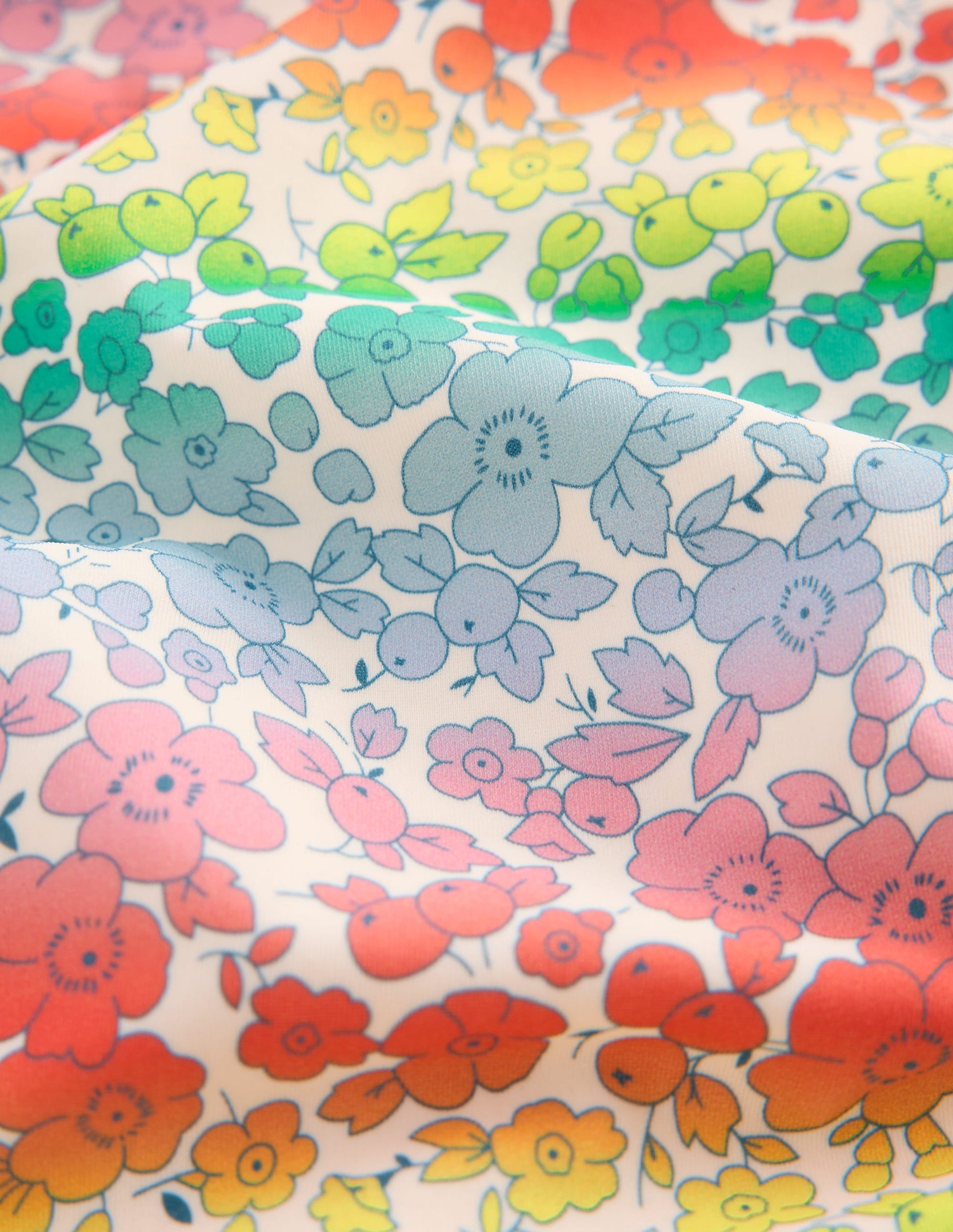 Gerafftes Tankini-Set-Regenbogen-Ombré Blumenbeet-3