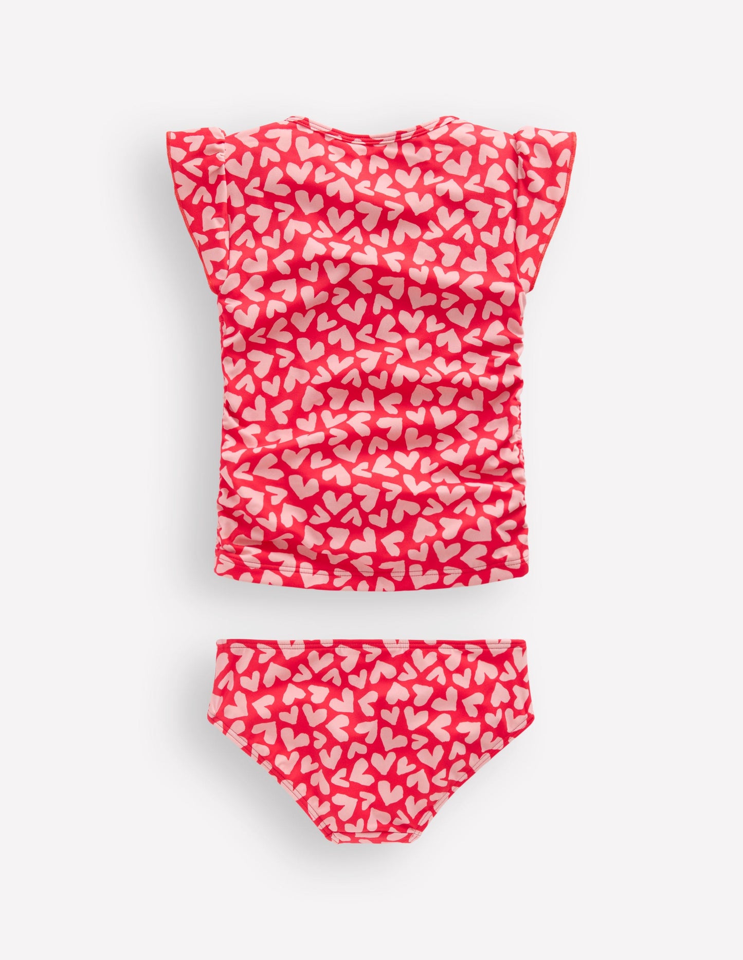 Gerafftes Tankini-Set-Rockabilly-Rot Herz-Collage