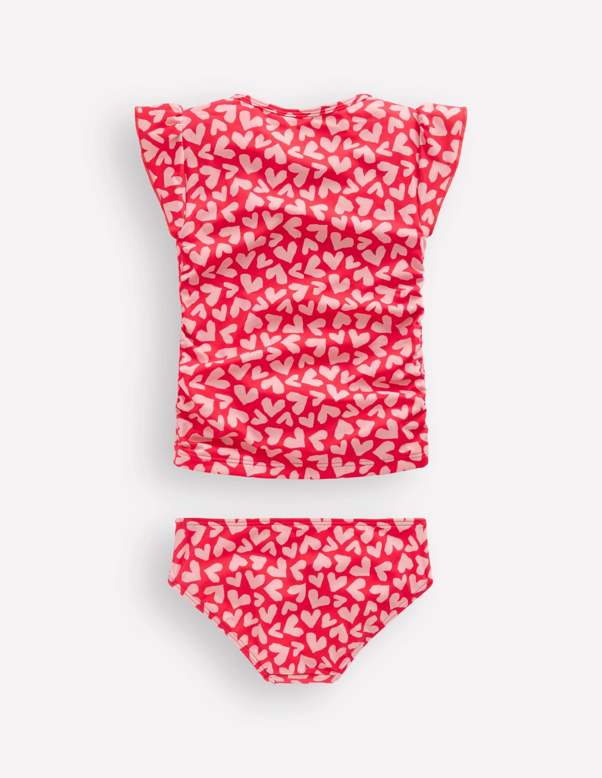 Gerafftes Tankini-Set-Rockabilly-Rot Herz-Collage - Image 2