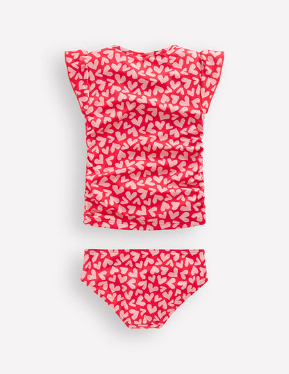 Gerafftes Tankini-Set-Rockabilly-Rot Herz-Collage-2