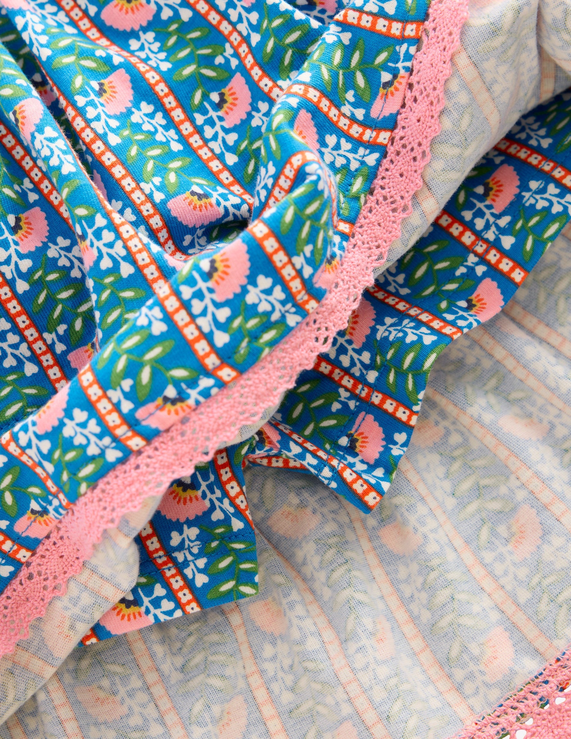 Jersey-Skort mit Rüschen-Eisvogelblau Florale Rebe-5