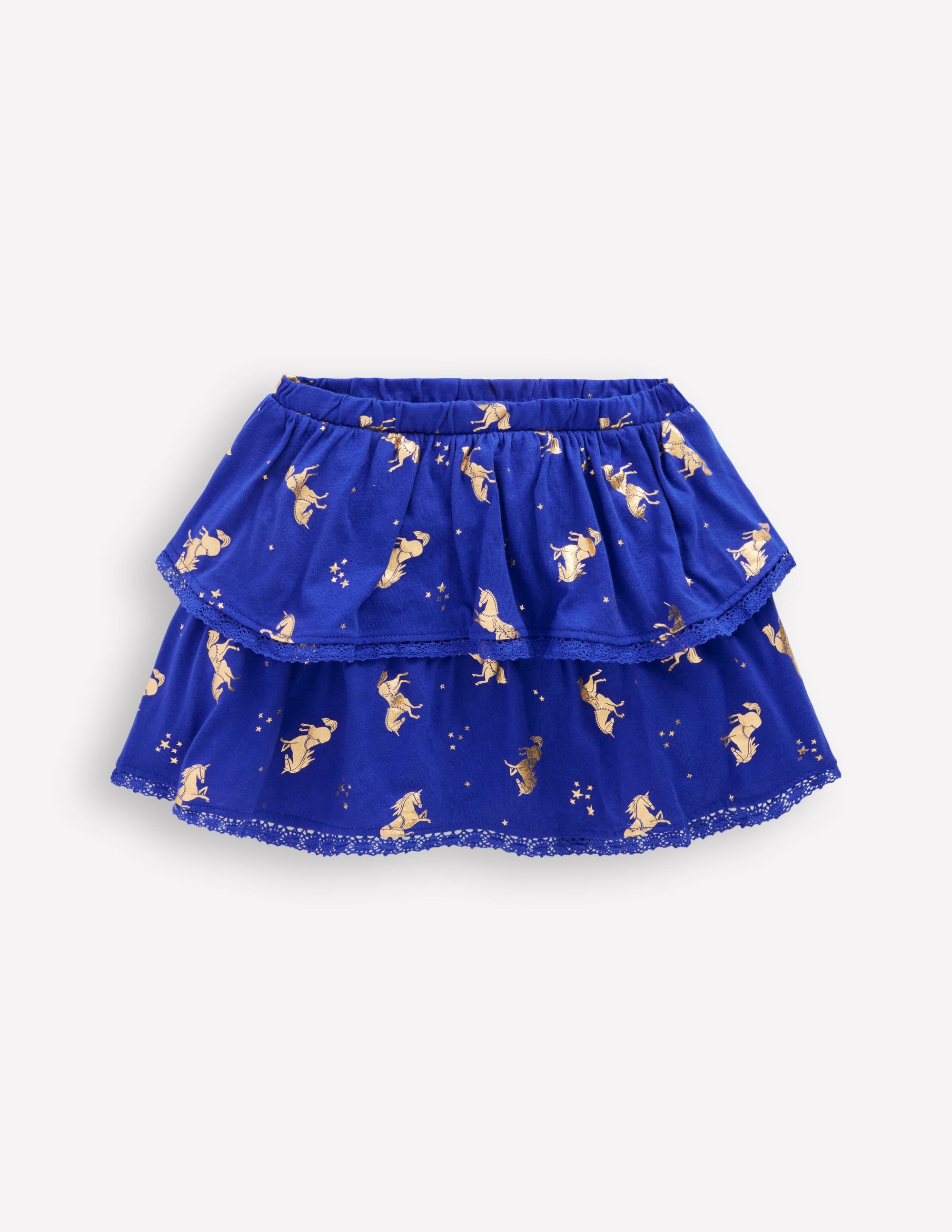 Jersey-Skort mit Rüschen-Saphirblau Pferde - Image 1