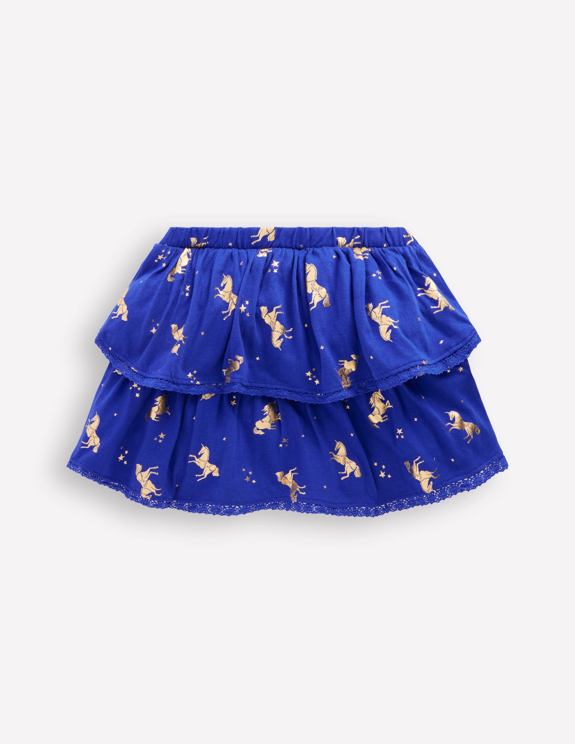 Jersey-Skort mit Rüschen-Saphirblau Pferde - Image 2
