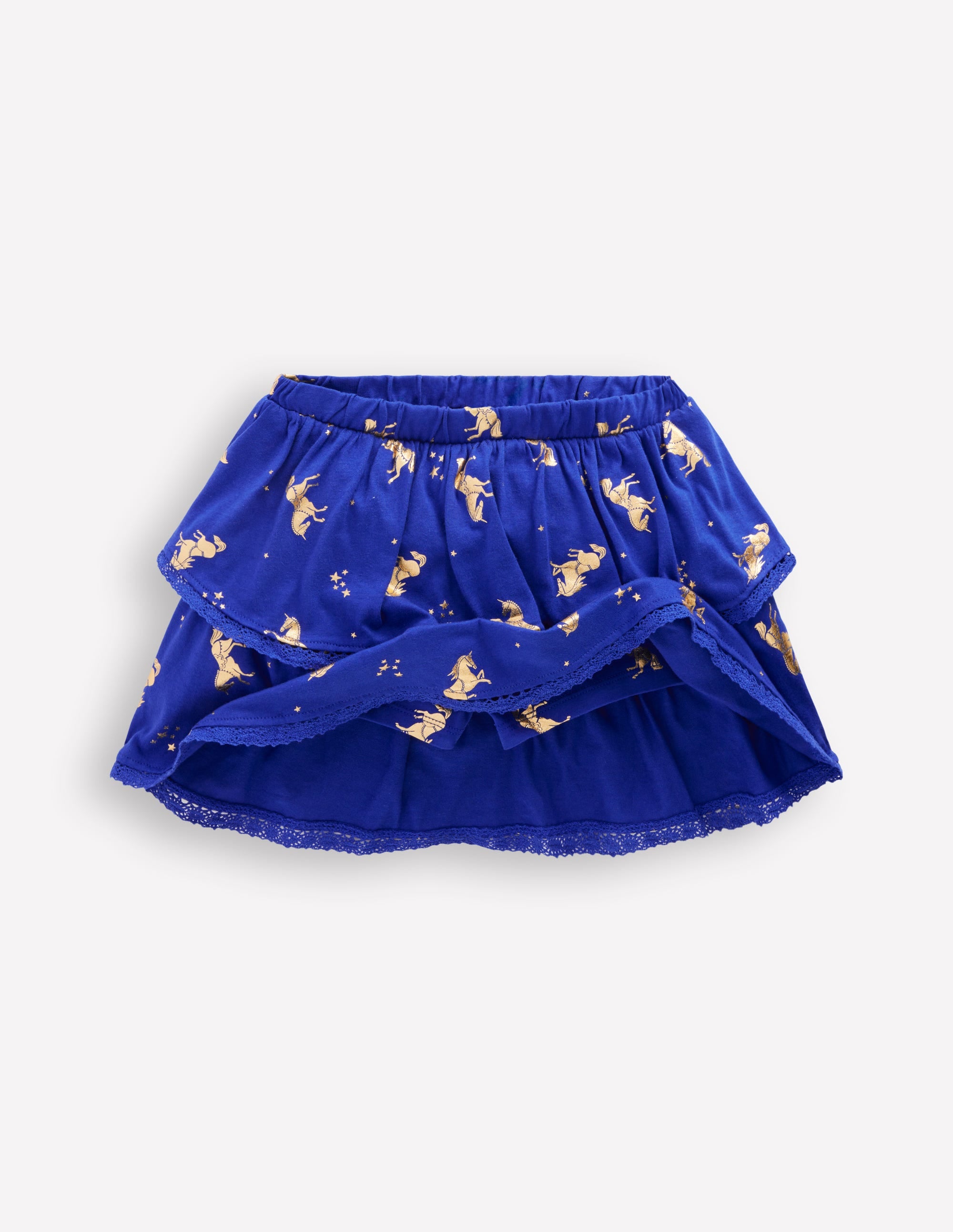 Jersey-Skort mit Rüschen-Saphirblau Pferde - Image 4