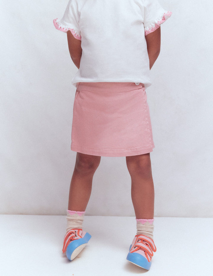 Wrap Woven Skort-Pink