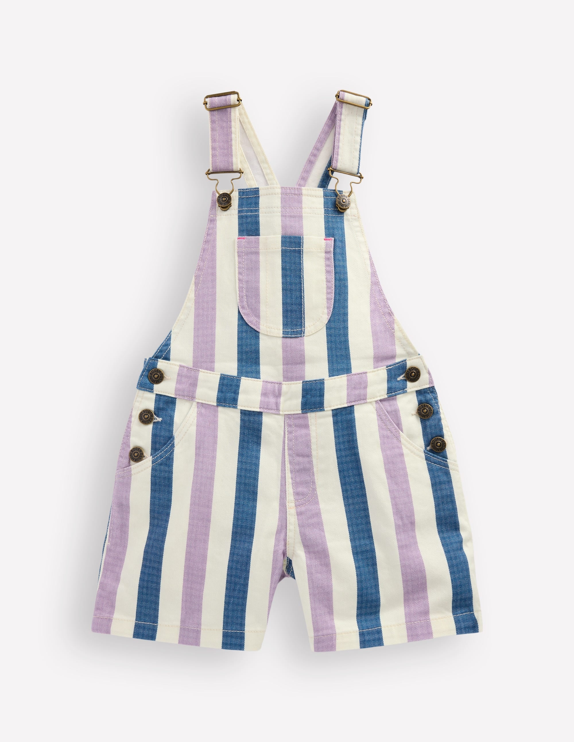 Salopette courte-Rayé violet/bleu marine - Image 1