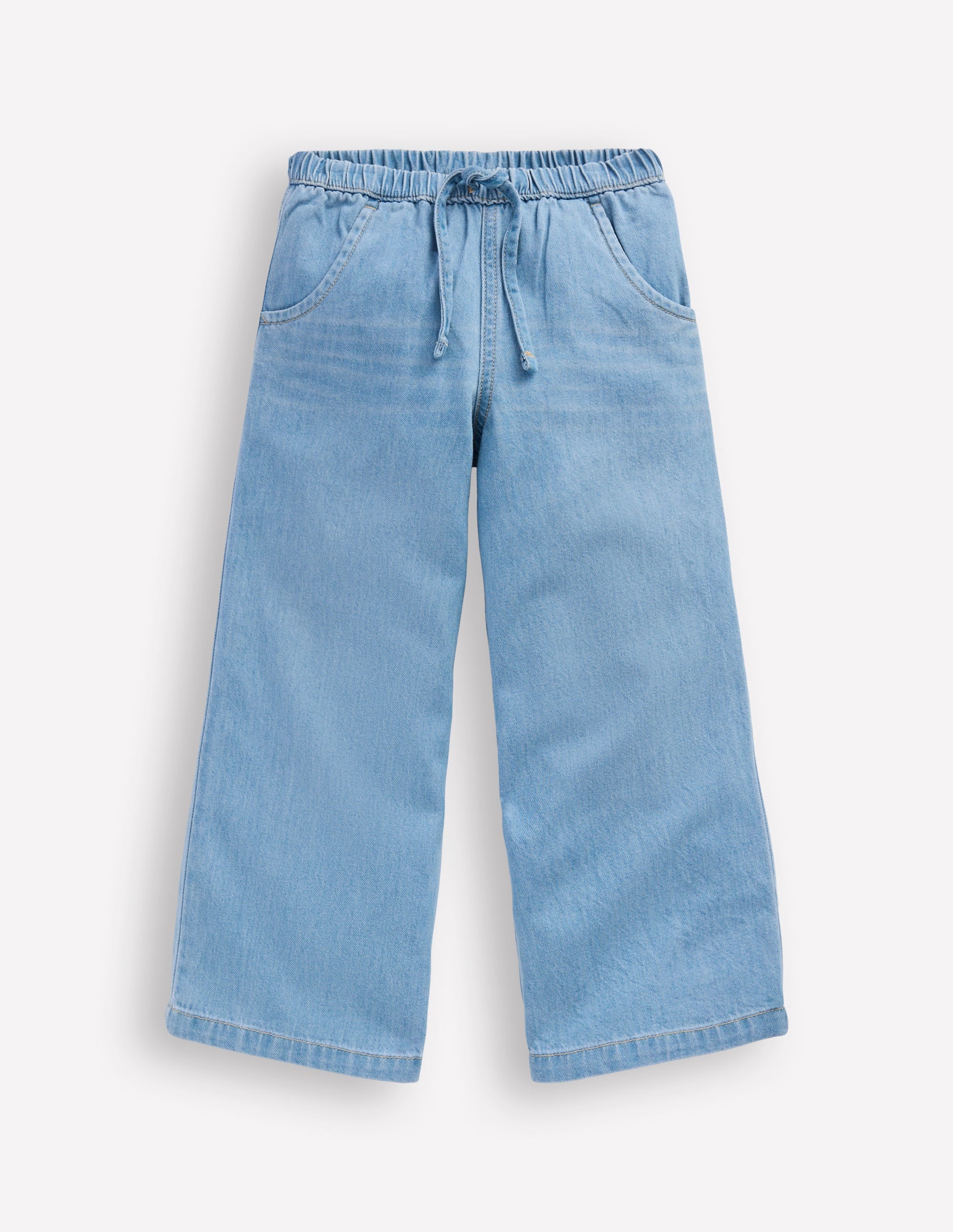 Jean à cordon de serrage-Denim délavage clair - Image 1