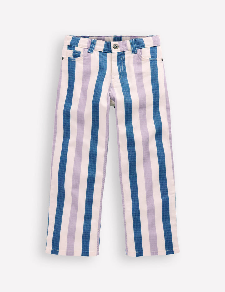 Lässige Jeans-Lila/Marineblau Streifen