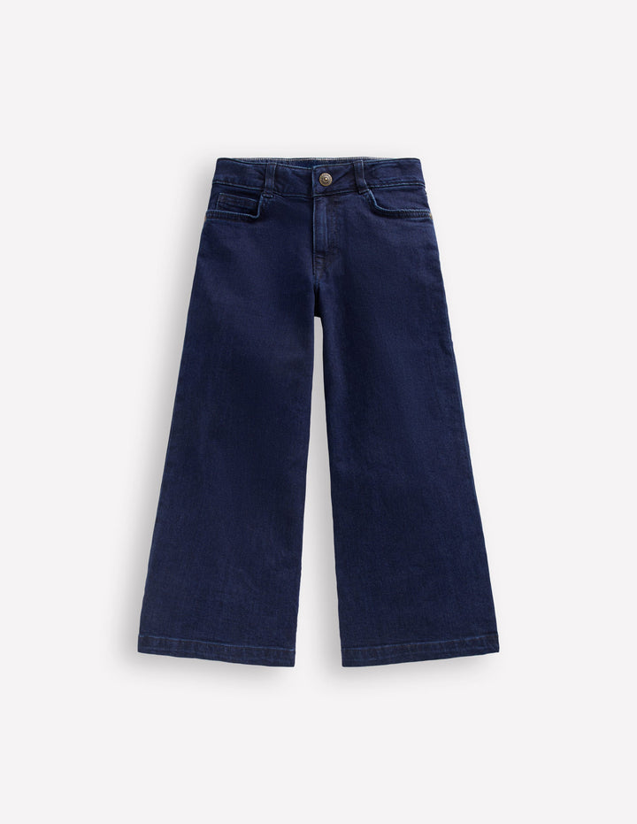 Jean large-Bleu vintage foncé