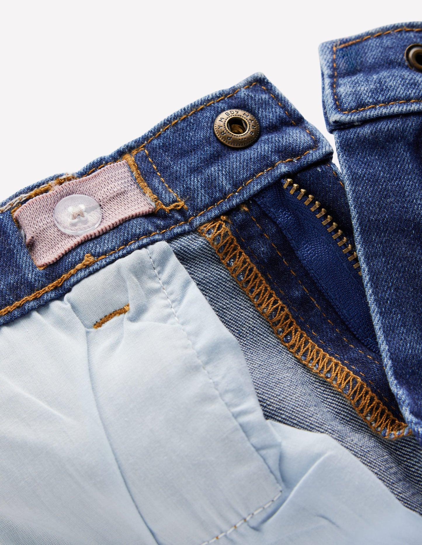 Jean large-Motif Heart Checkerboard denim