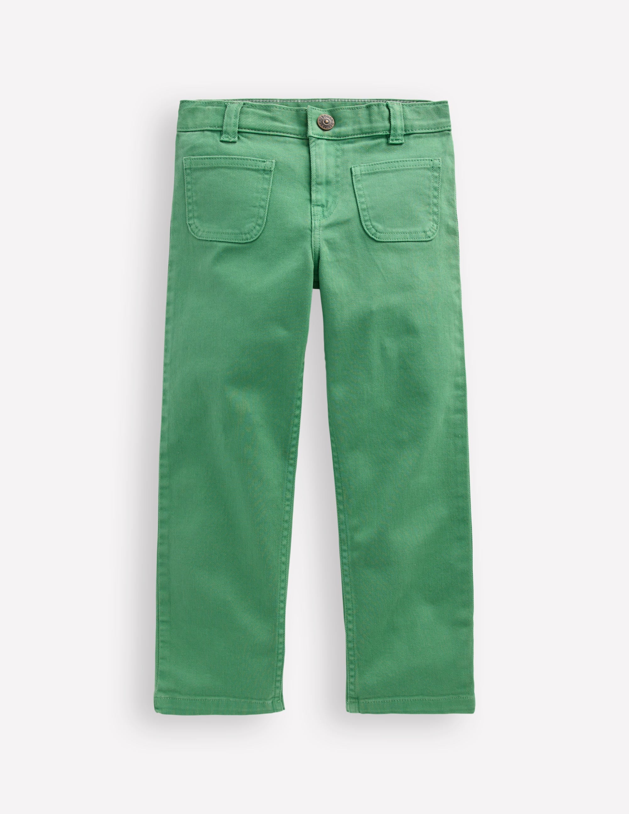 Patch Pocket Straight Jeans-Green - Image 1
