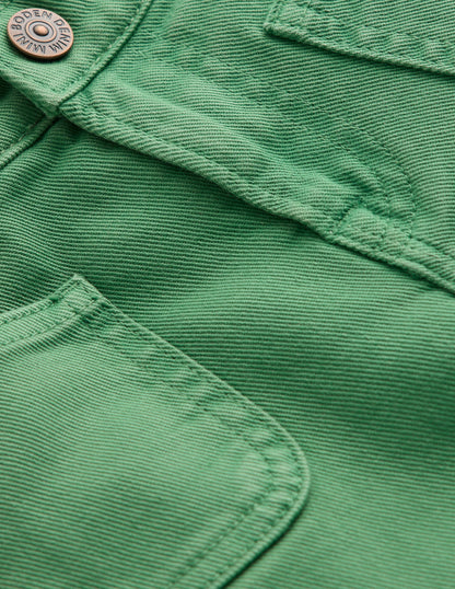 Gerade Jeans mit aufgesetzten Taschen-GRÜN-3