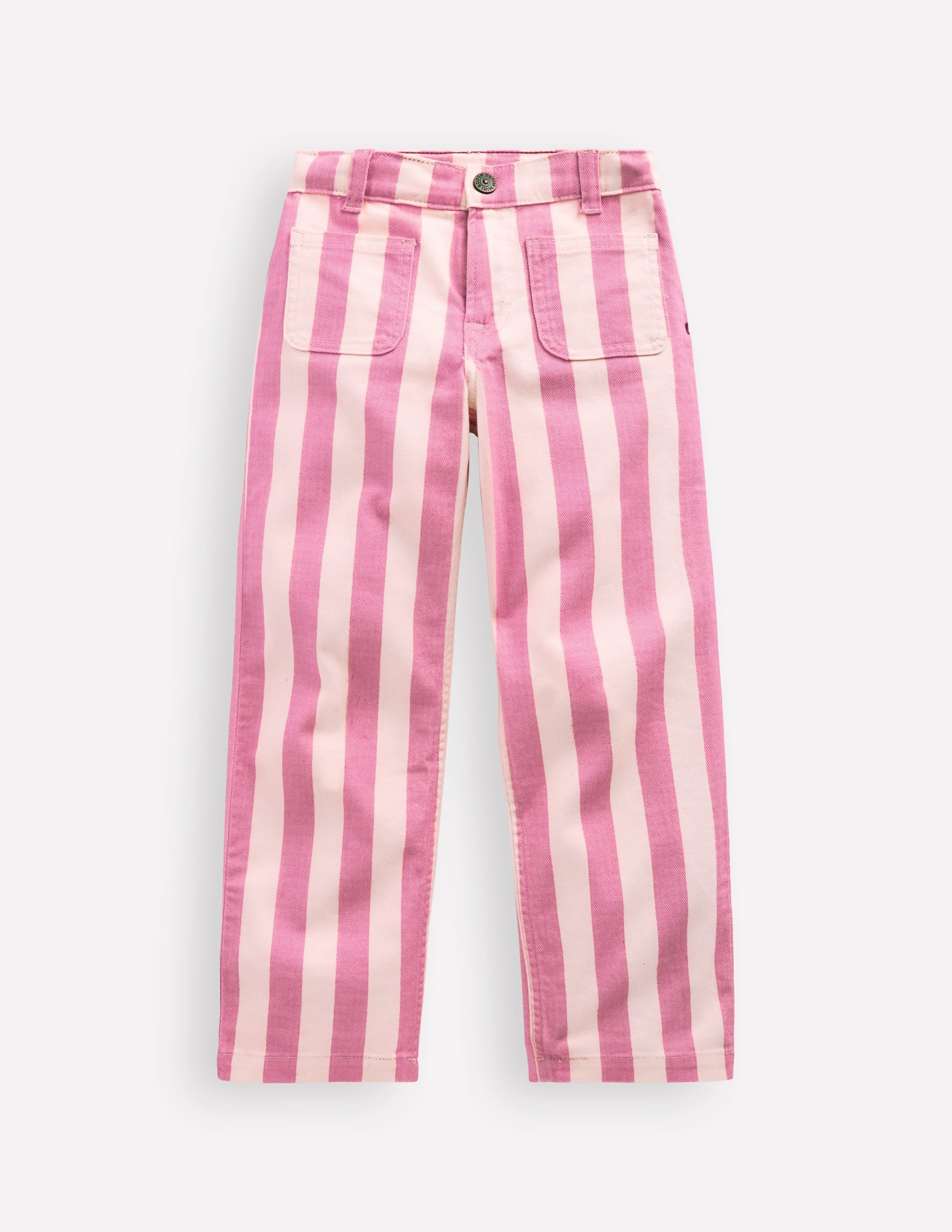 Gerade Jeans mit aufgesetzten Taschen-Rosa/Naturweiß Streifen - Image 4