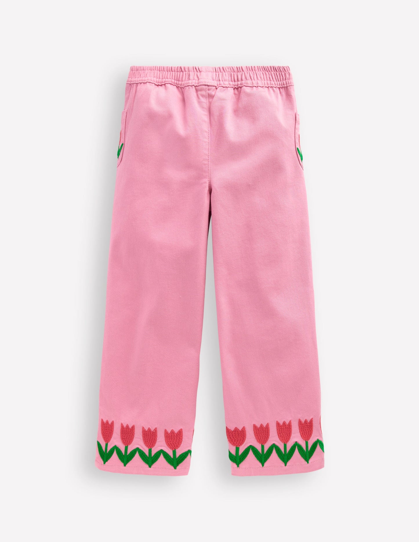 Hose mit weitem Bein zum Hineinschlüpfen-Rosa Tulpen