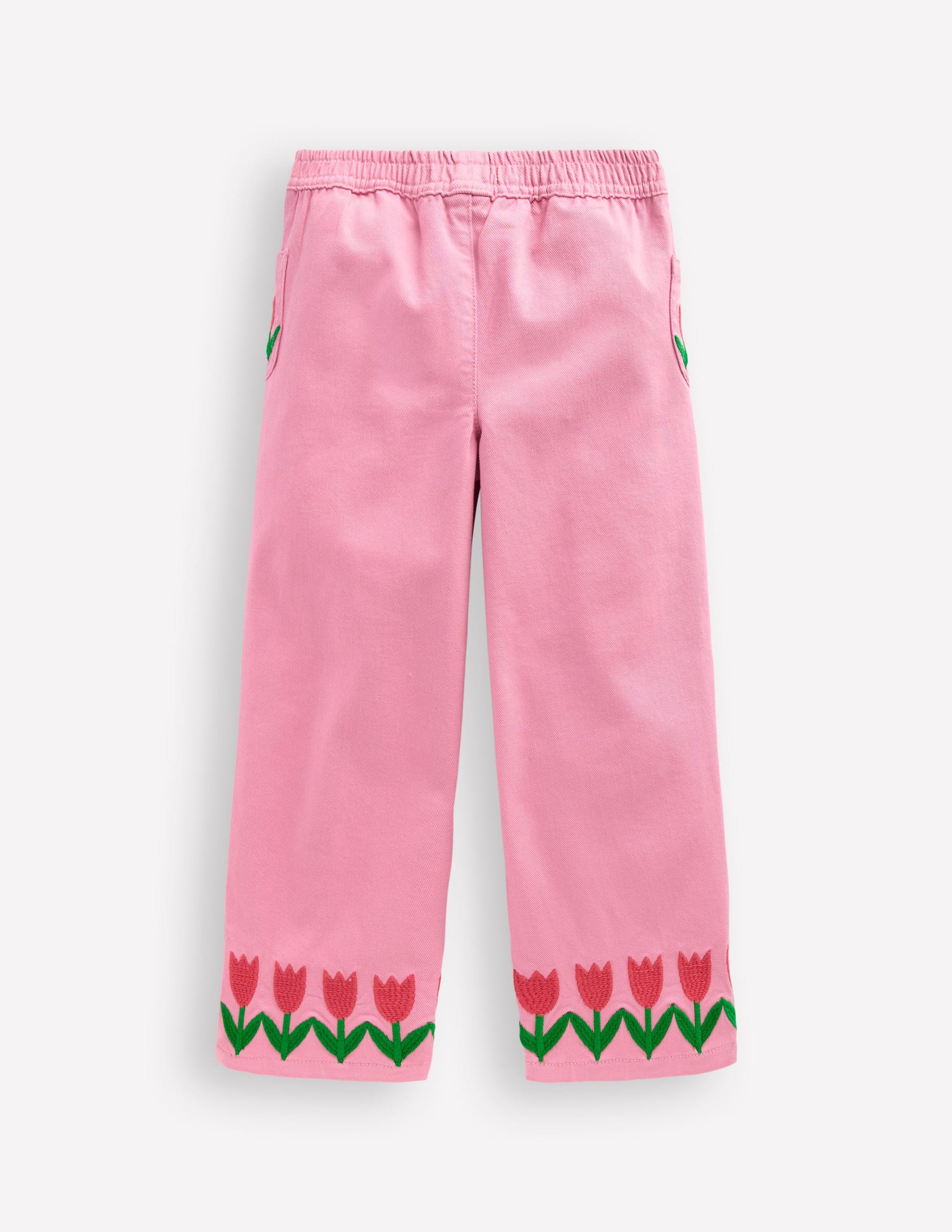 Hose mit weitem Bein zum Hineinschlüpfen-Rosa Tulpen-6