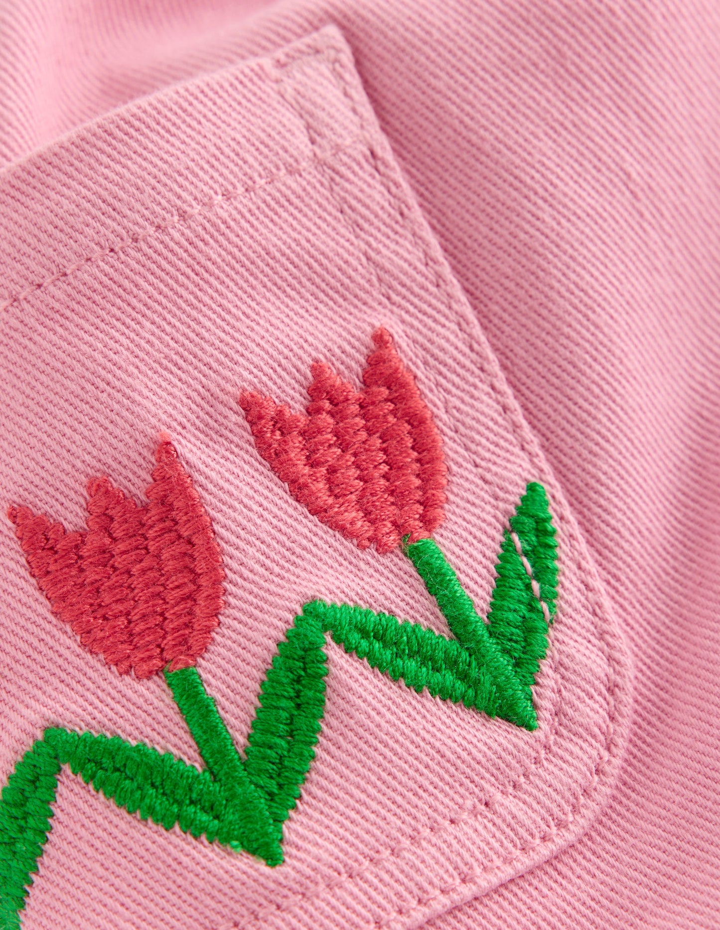 Hose mit weitem Bein zum Hineinschlüpfen-Rosa Tulpen