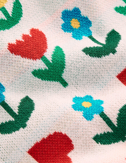 Ausgestellte Strickhose-Beige meliert Sonnenblumengarten-7