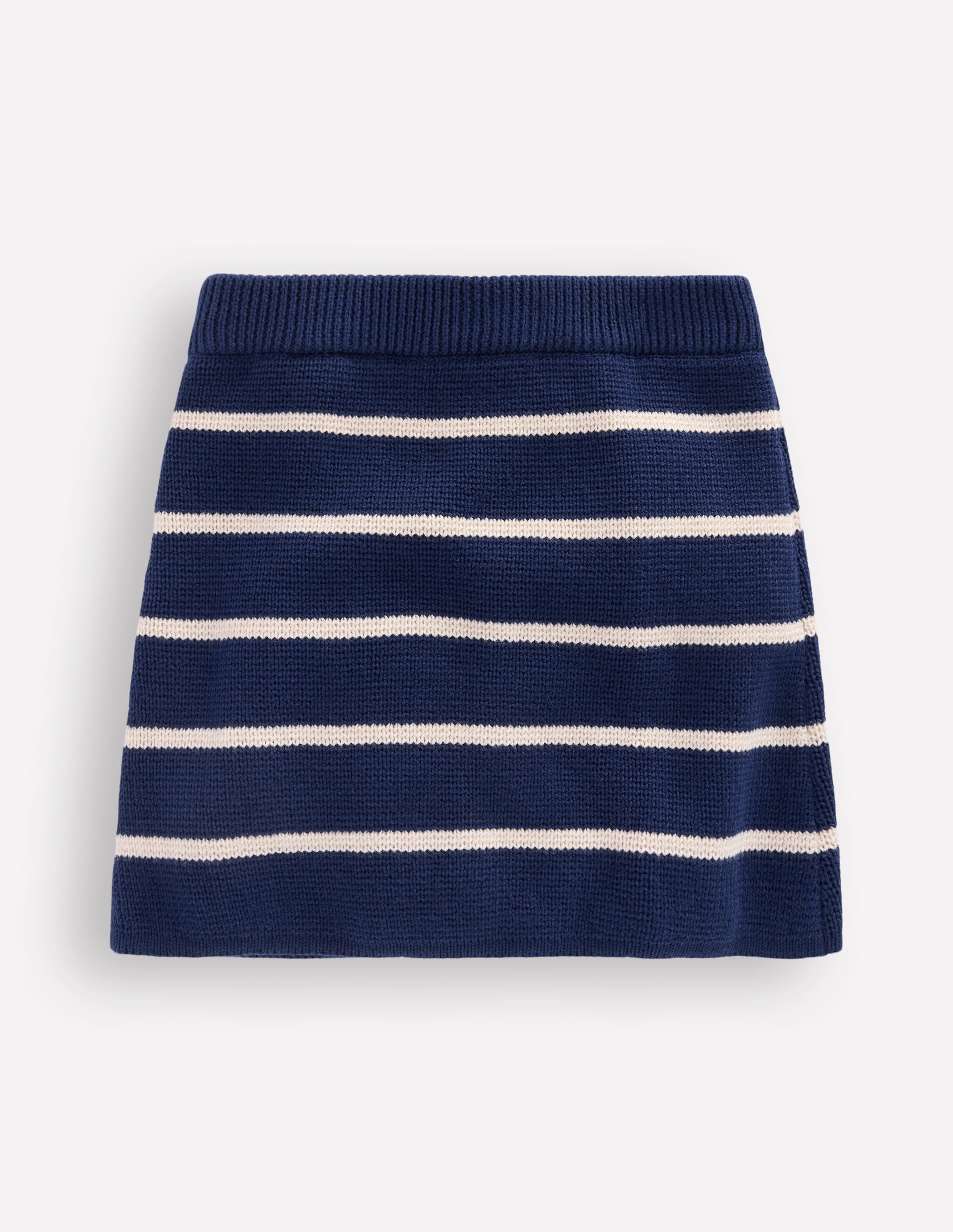 Knitted Skirt-College Navy and Ivory Stripe - Image 3