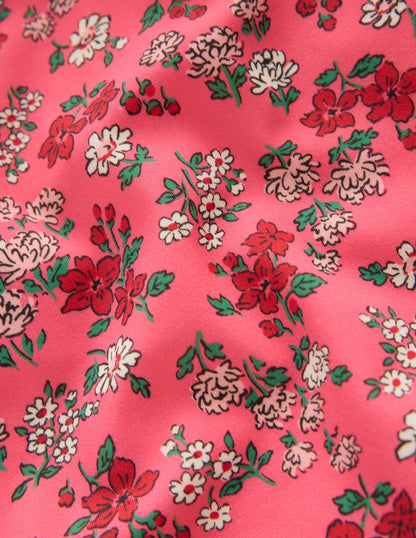Maillot de bain à manches bouffantes-Motif Meadow Floral rose saumon-3