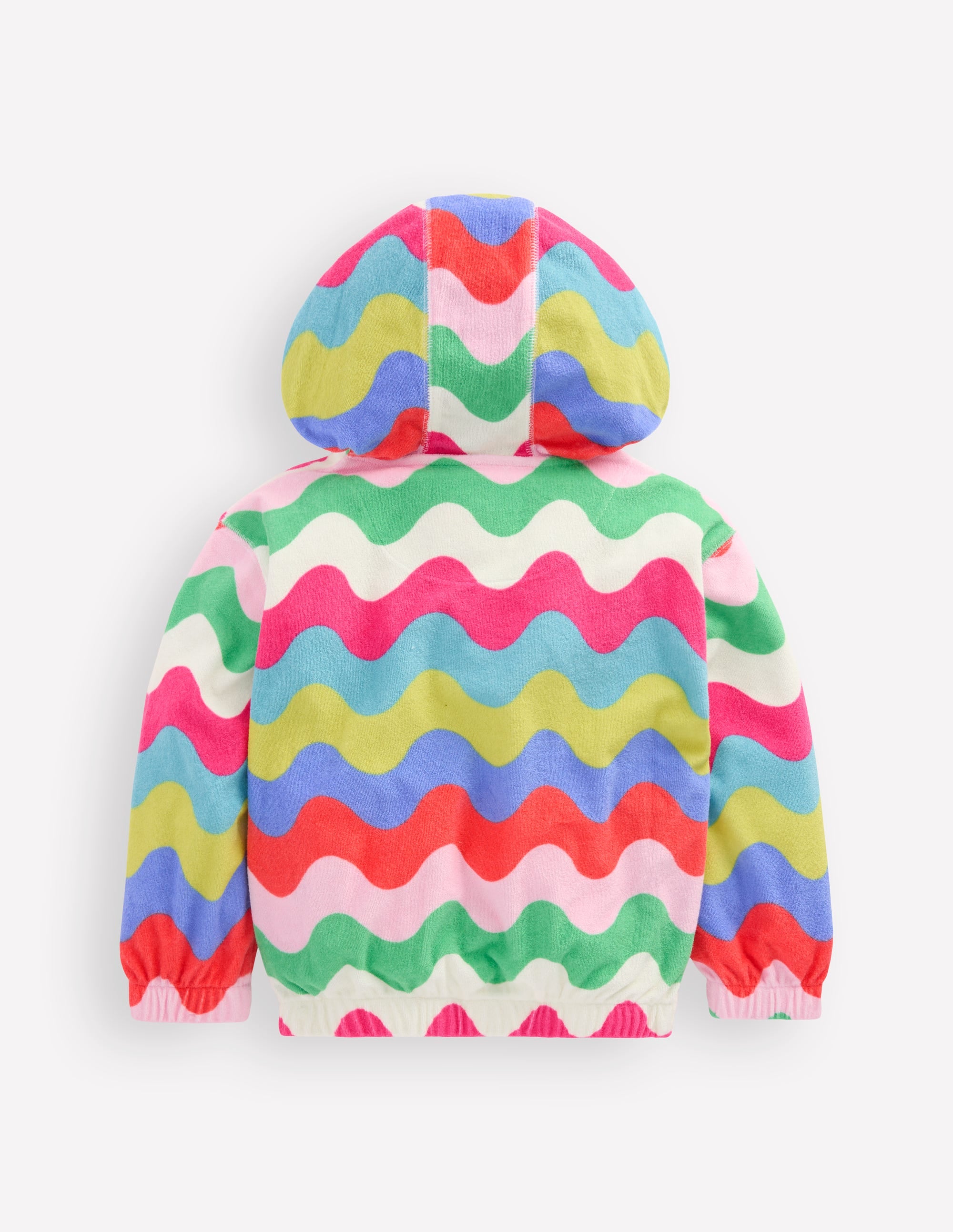 Lockerer Frottee-Kapuzenpullover-Bunt Wellen Streifen - Image 2