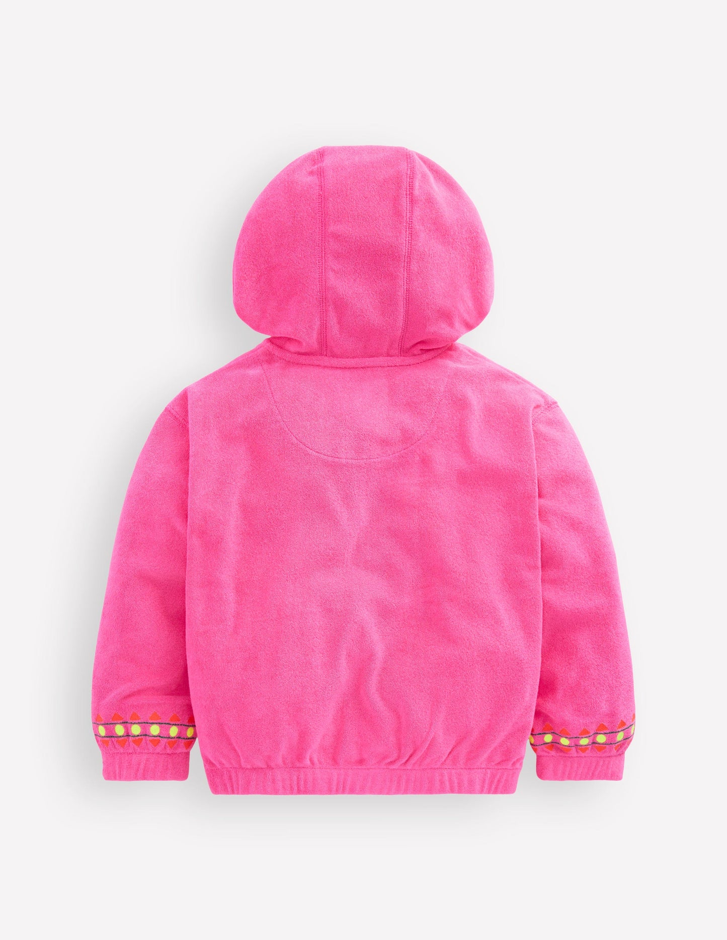 Lockerer Frottee-Kapuzenpullover-Rosa Stickerei
