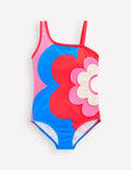 Maillot de bain asymétrique à appliqué-Fleur découpée