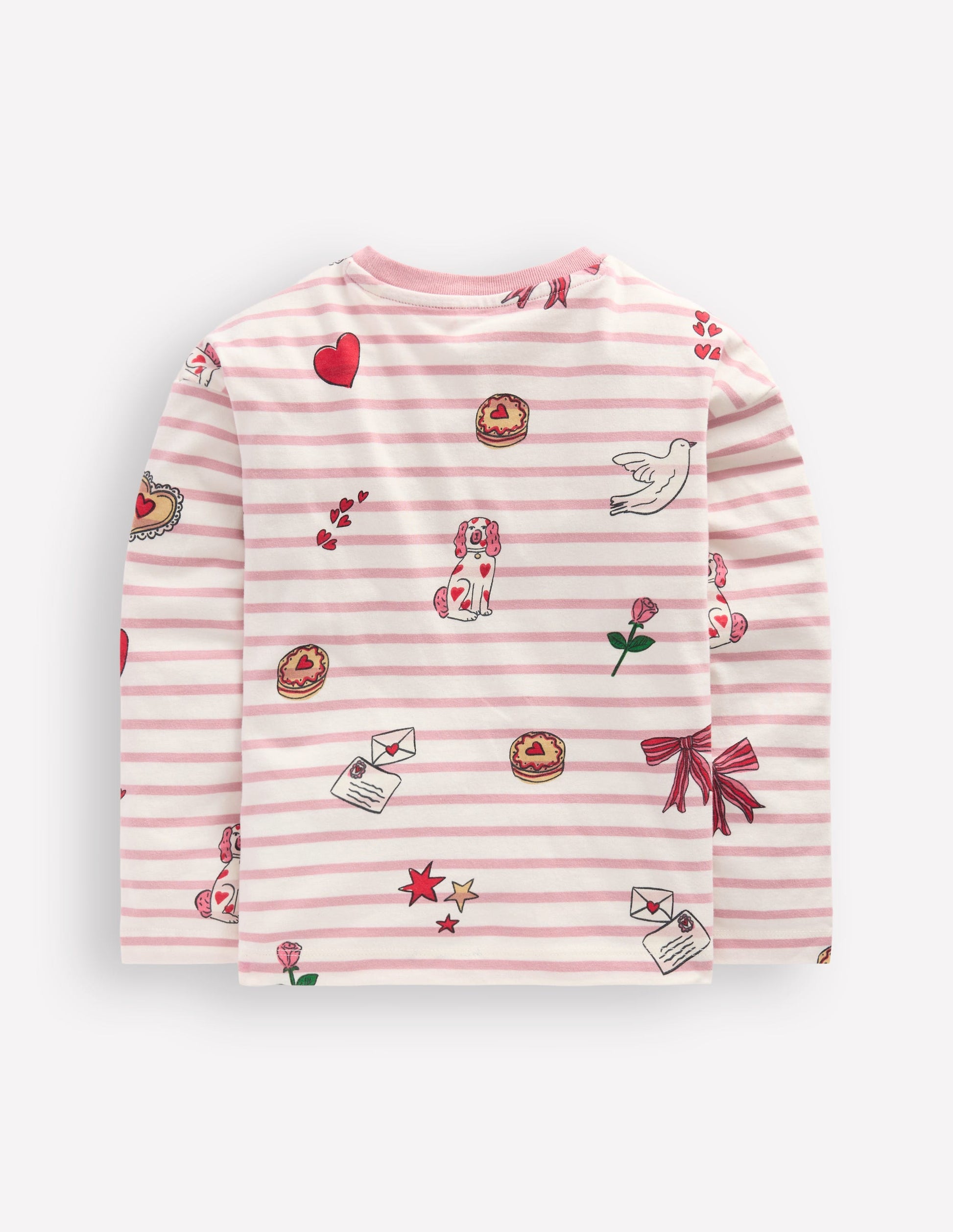 Marinière décontractée-Rayé Saint-Valentin rose-2