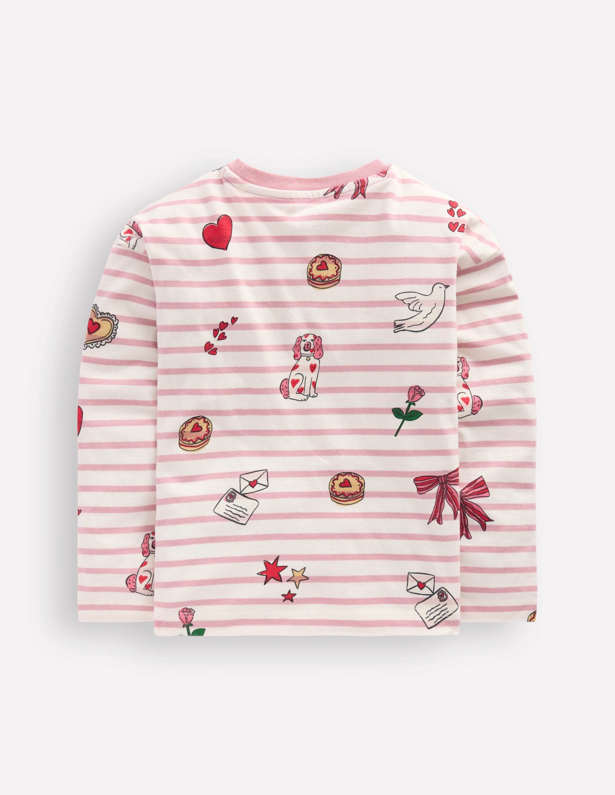Bretonshirt mit Streifen-Rosa Valentinstag Streifen - Image 2
