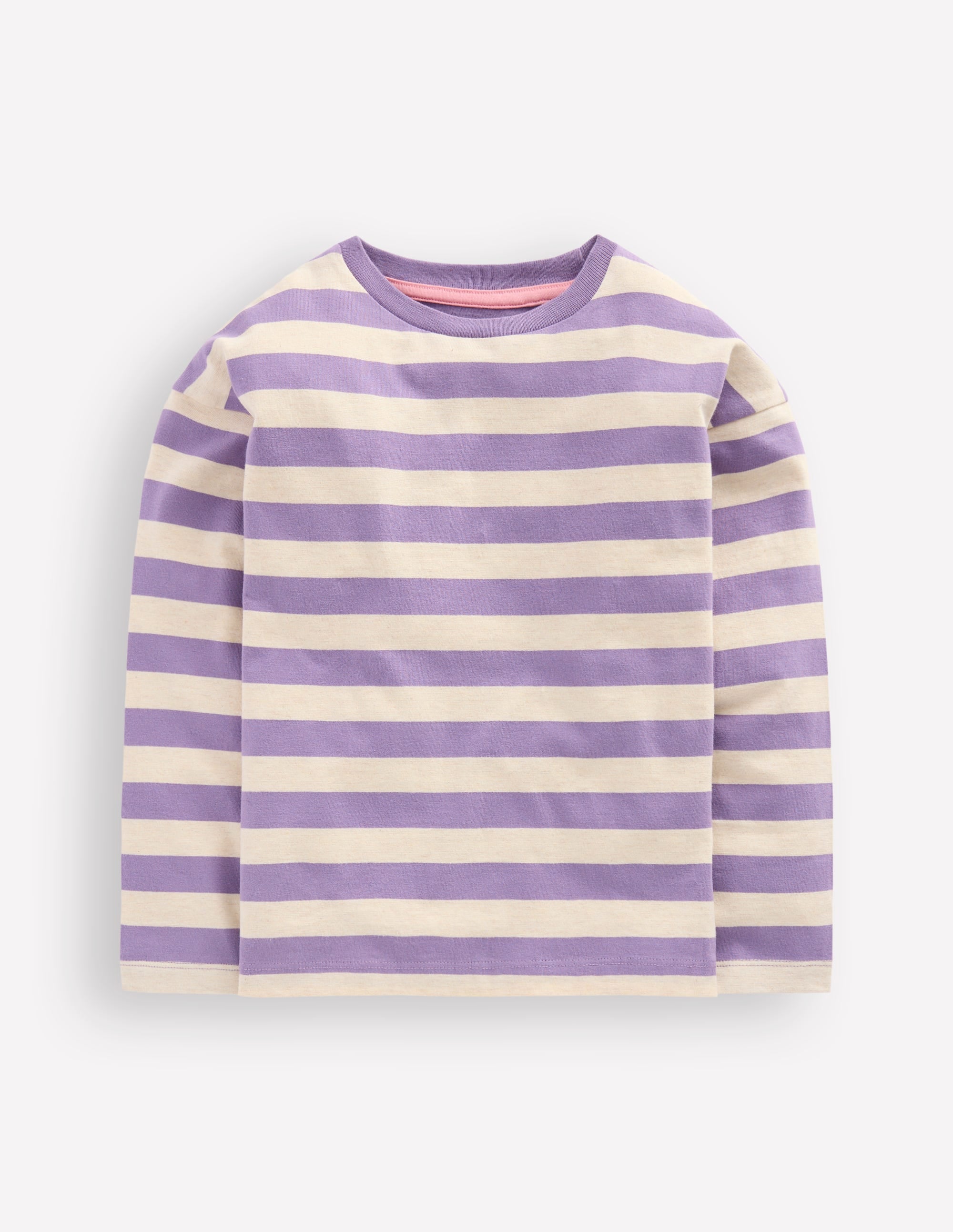 Bretonshirt mit Streifen-Lila/Grau Meliert Streifen - Image 1